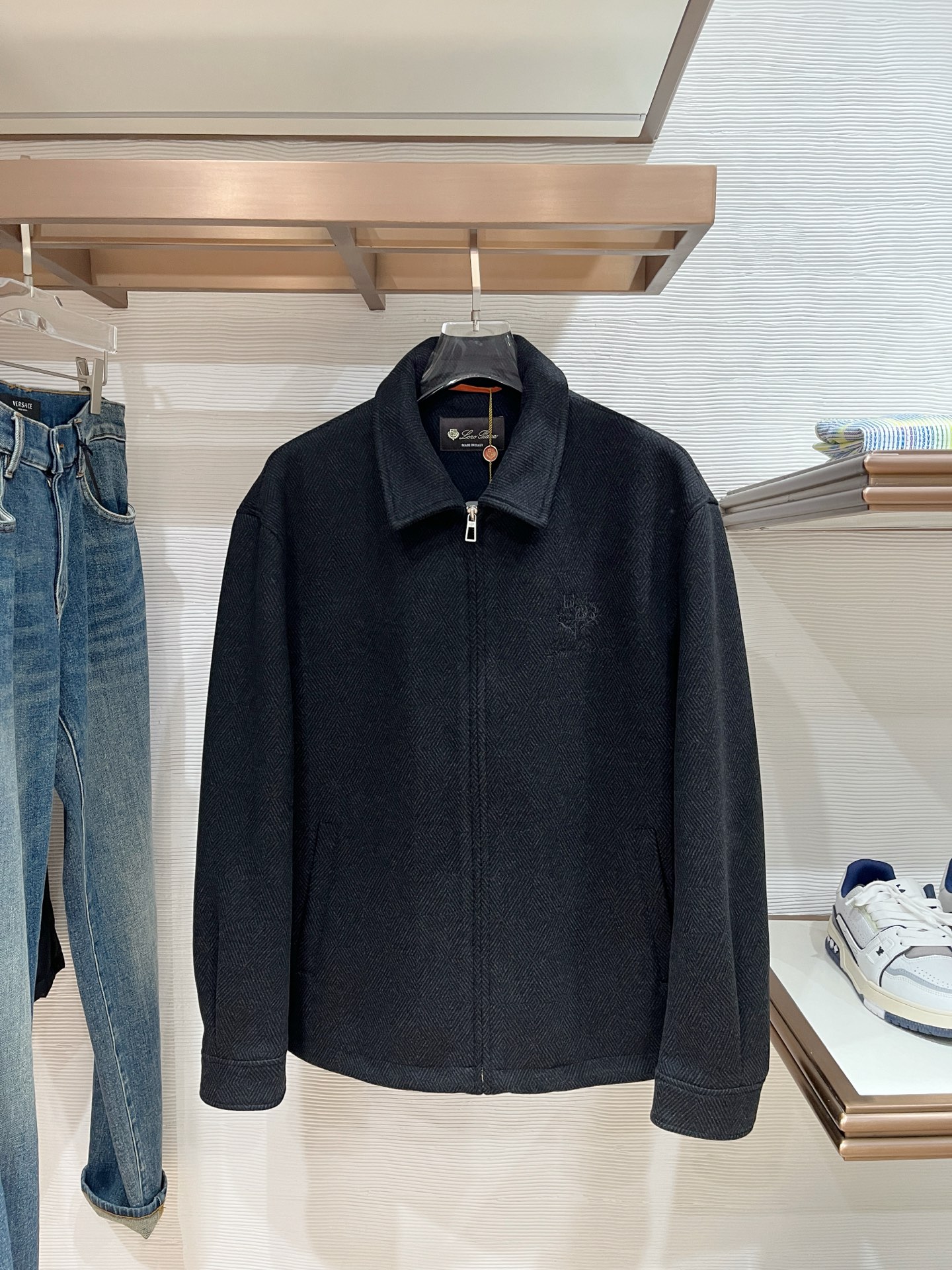 Loro Piana Male Jacket Cotton Gray Slim Fit M-l-xl