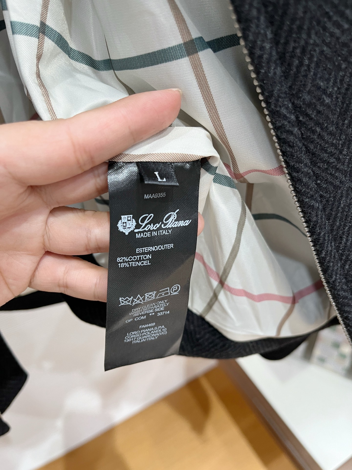 Loro Piana Male Jacket Cotton Gray Slim Fit M-l-xl