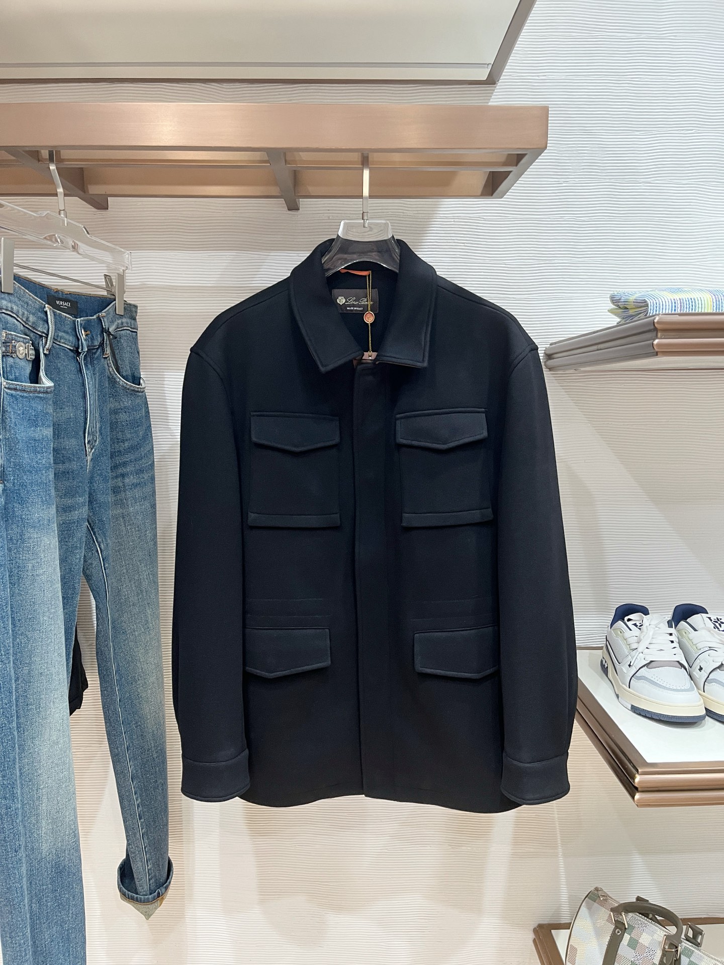 Loro Piana Male Jacket Cotton Black Slim Fit M-l-xl