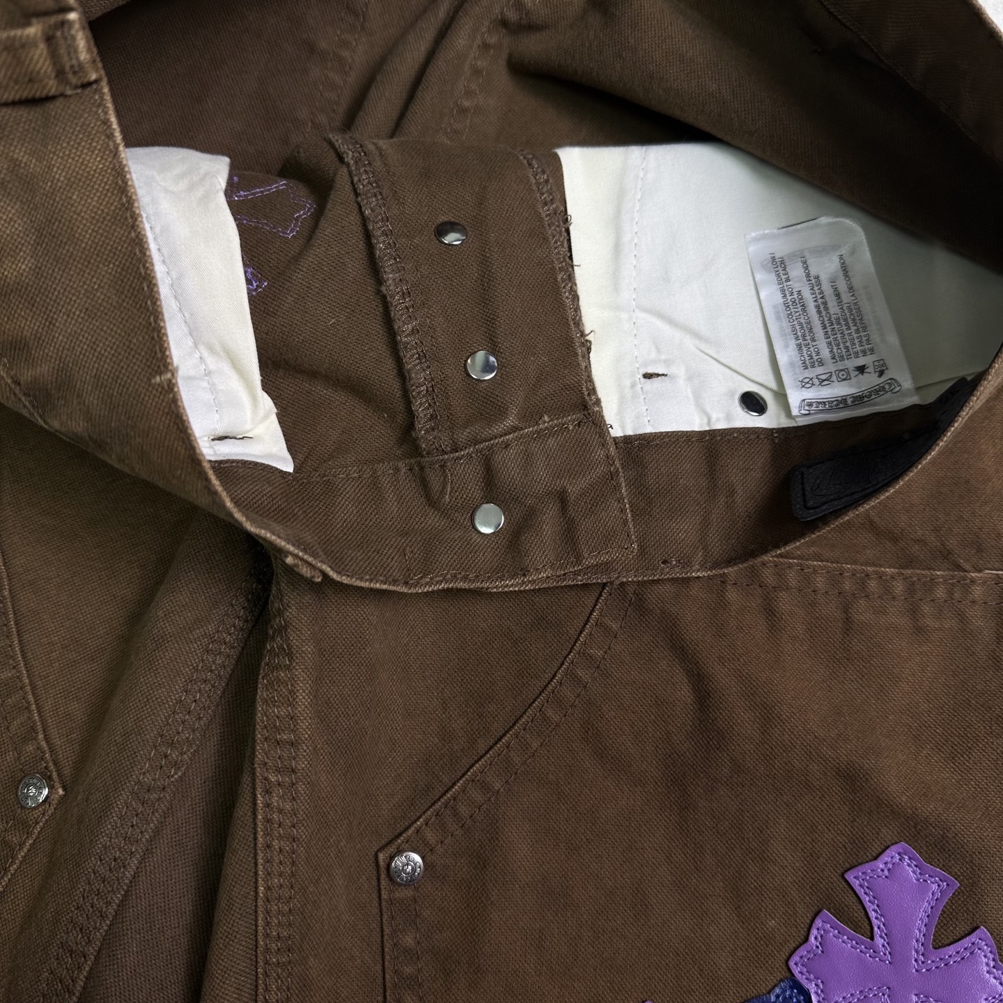 Chrome Hearts Couple Jeans Brown Loose Fit