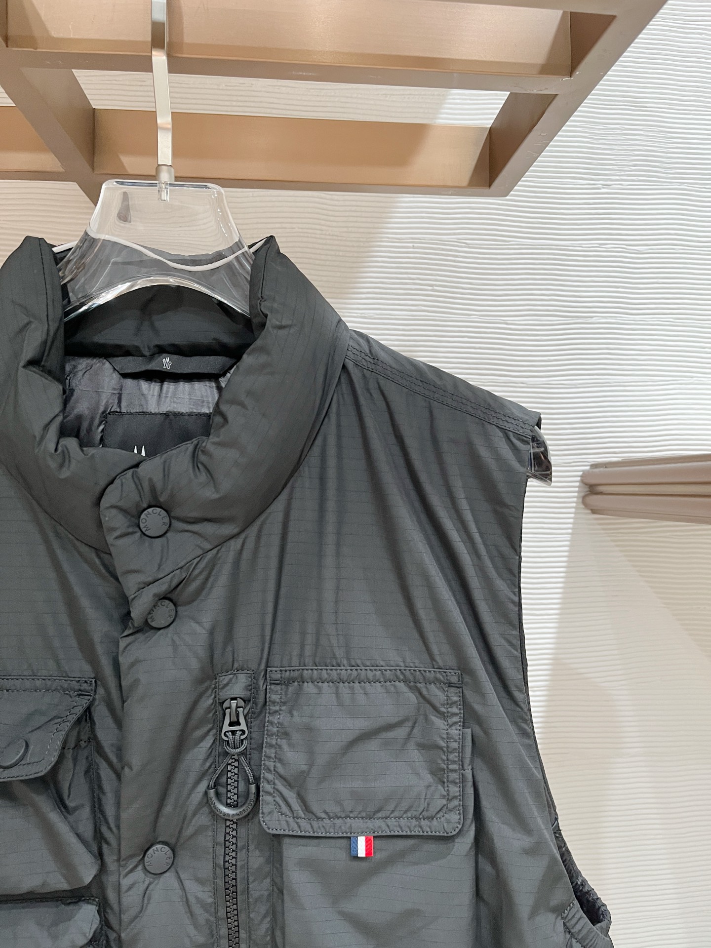 Moncler Down Vest Polyester Black S-m-l