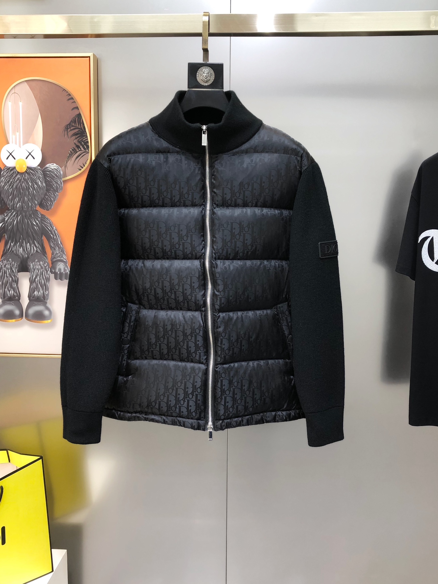 Dior Male Down Jacket Knitted Black S-l-xl