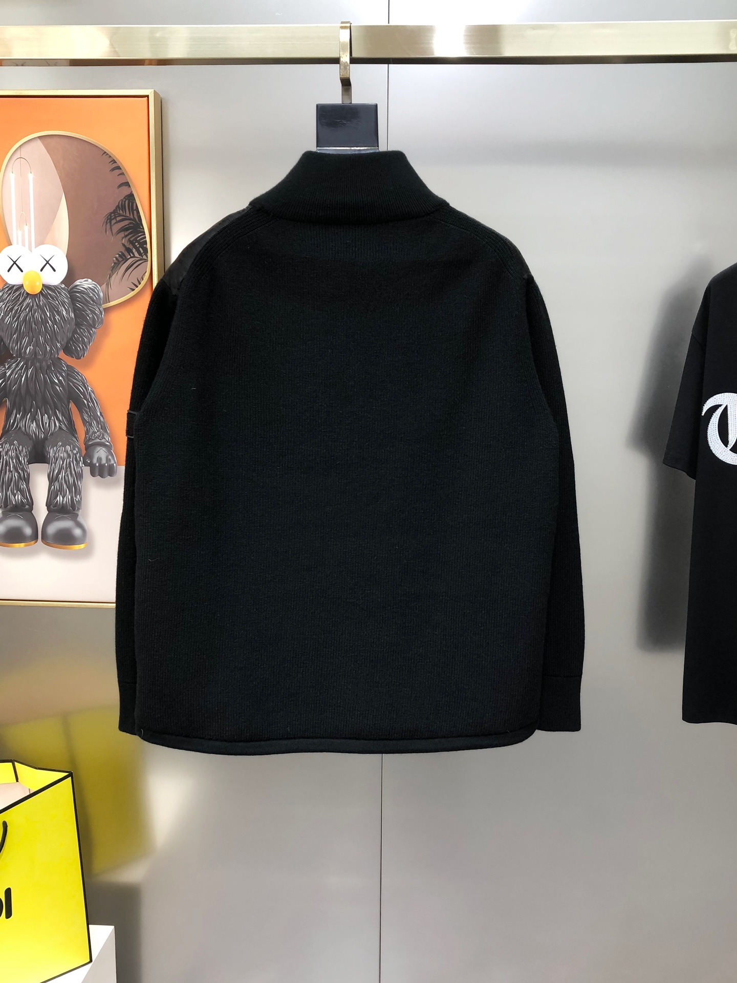 Dior Male Down Jacket Knitted Black S-l-xl