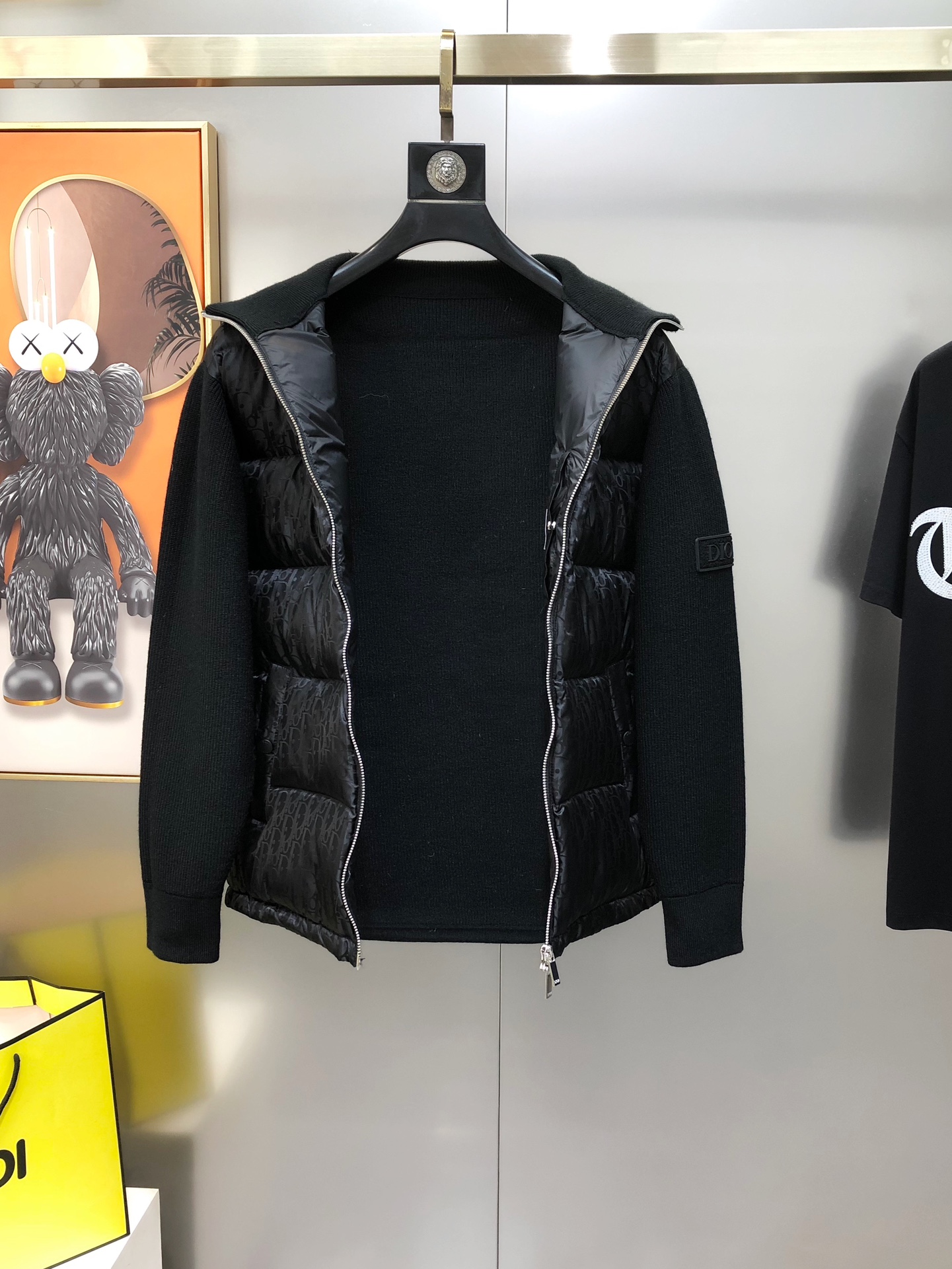 Dior Male Down Jacket Knitted Black S-l-xl