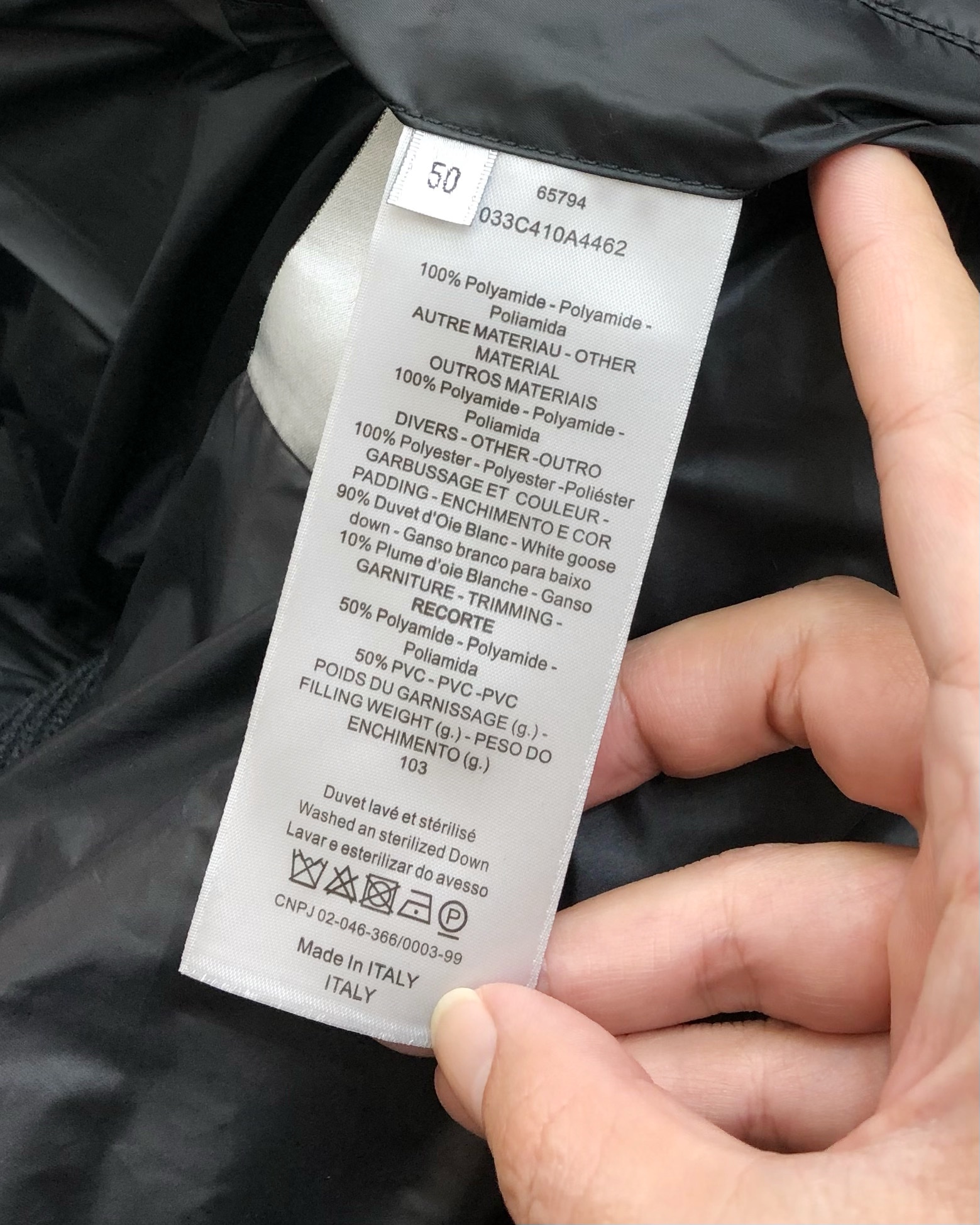 Dior Male Down Jacket Knitted Black S-l-xl