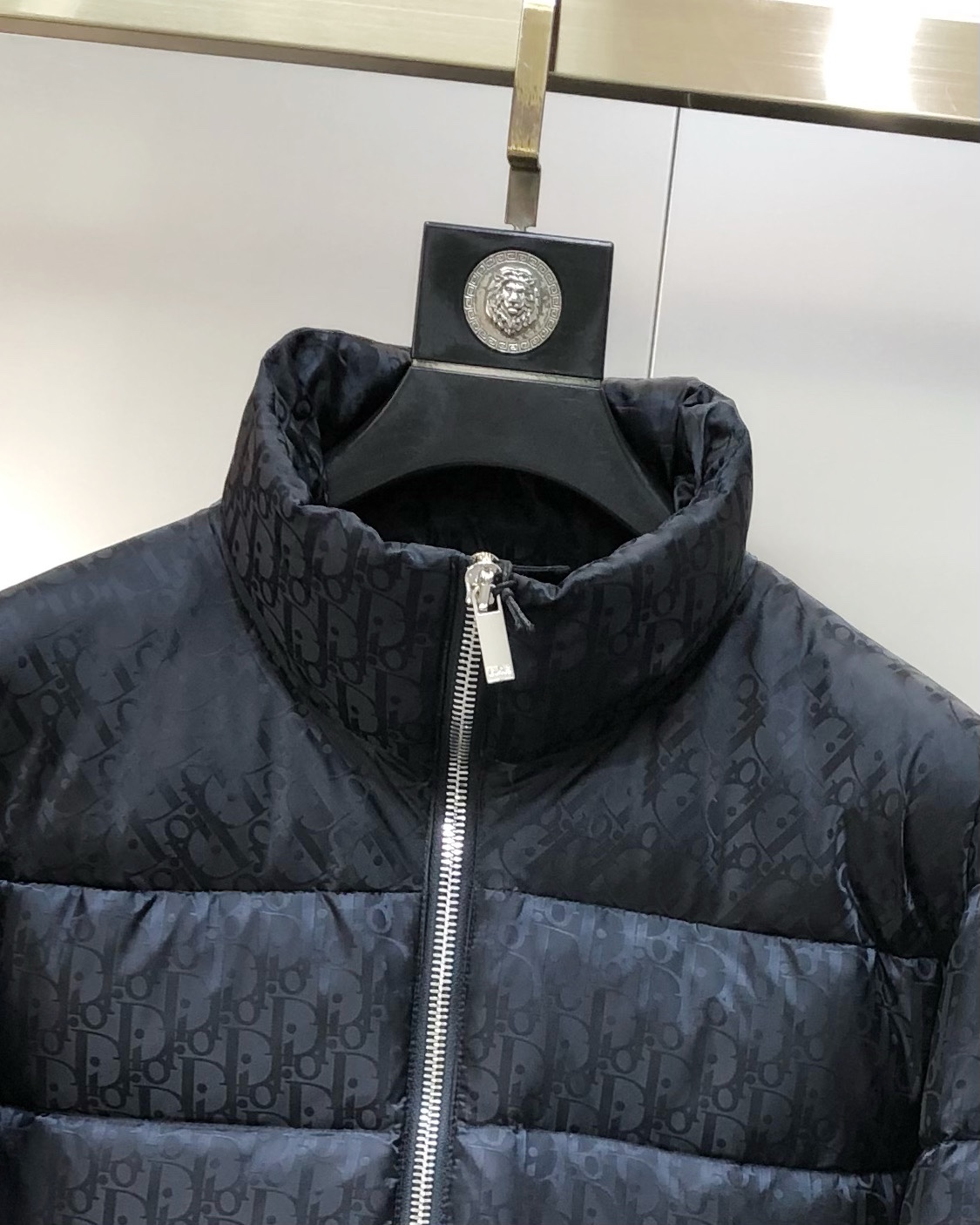 Dior Male Down Jacket White Duck Down Black Printed S-xl
