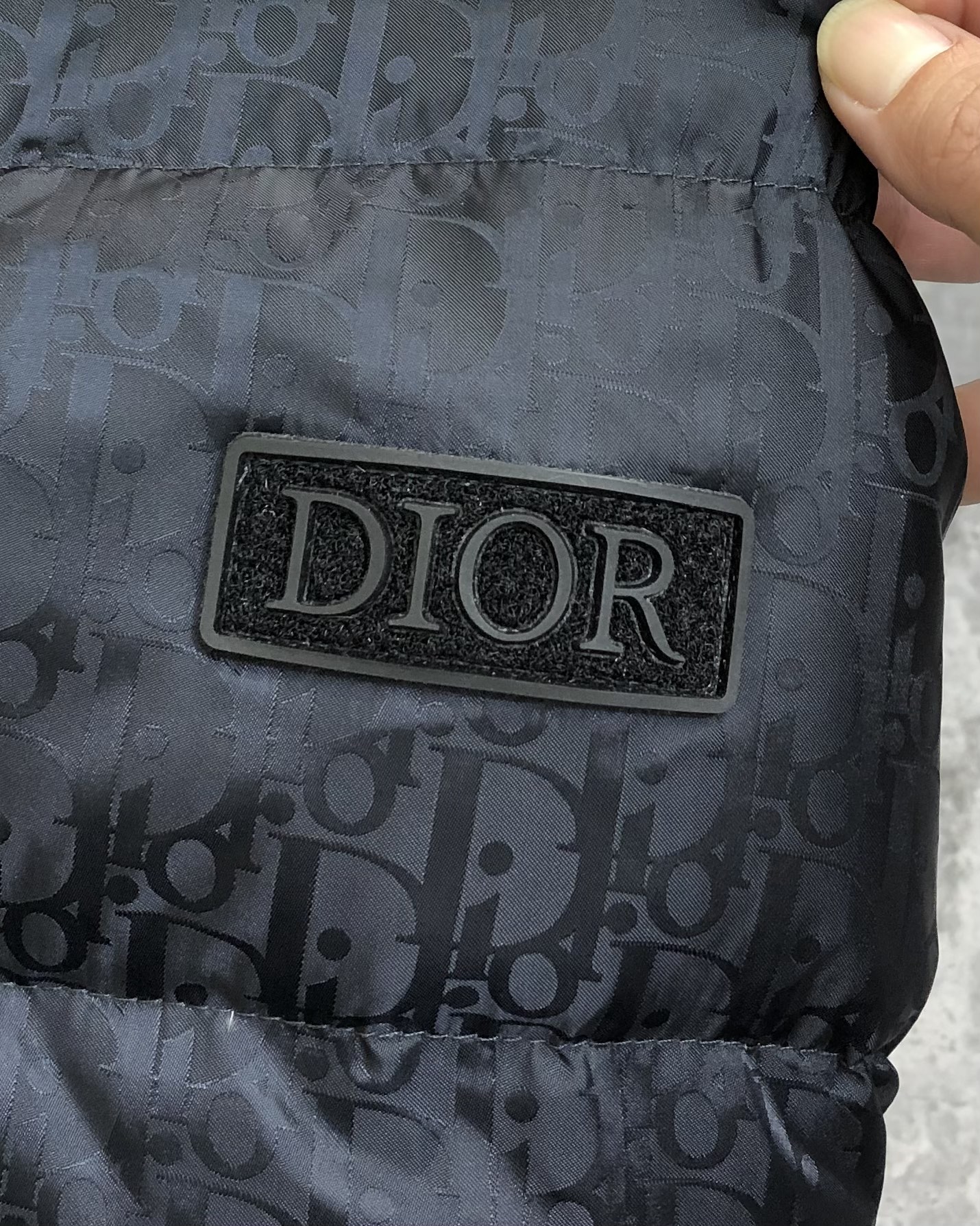 Dior Male Down Jacket White Duck Down Black Printed S-xl