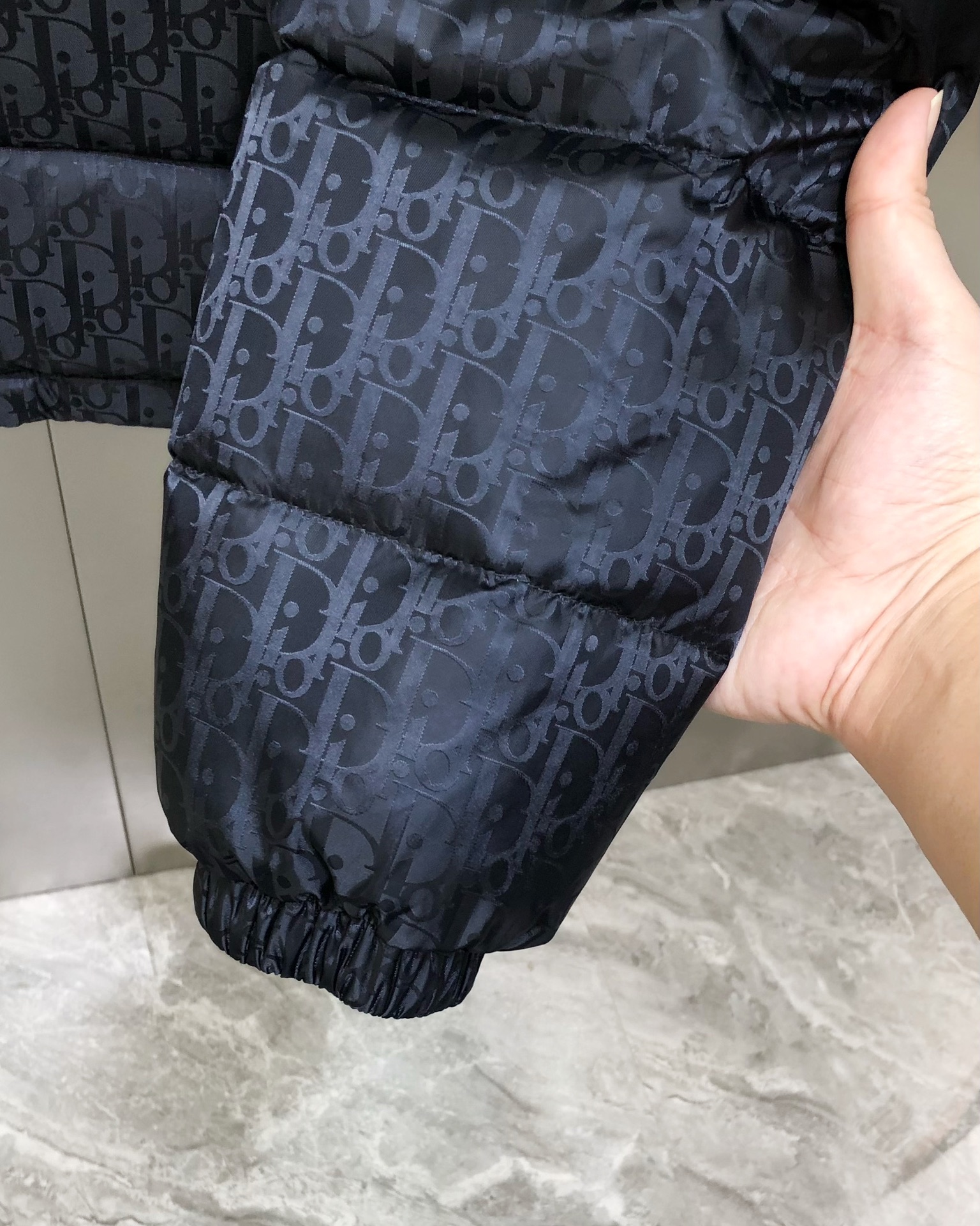 Dior Male Down Jacket White Duck Down Black Printed S-xl