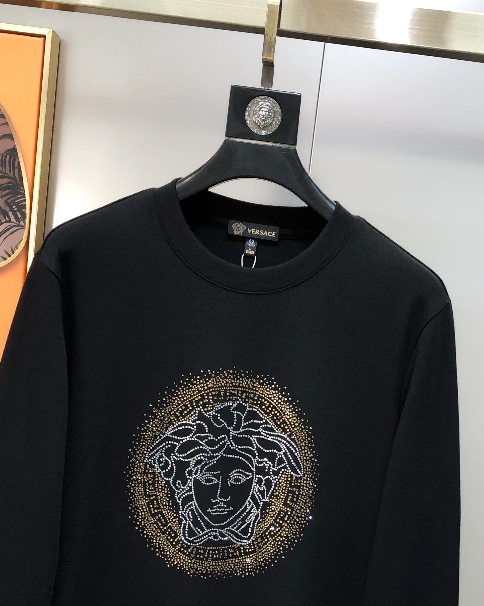 Versace Male Hoodie Cotton Black S-m-l-xl