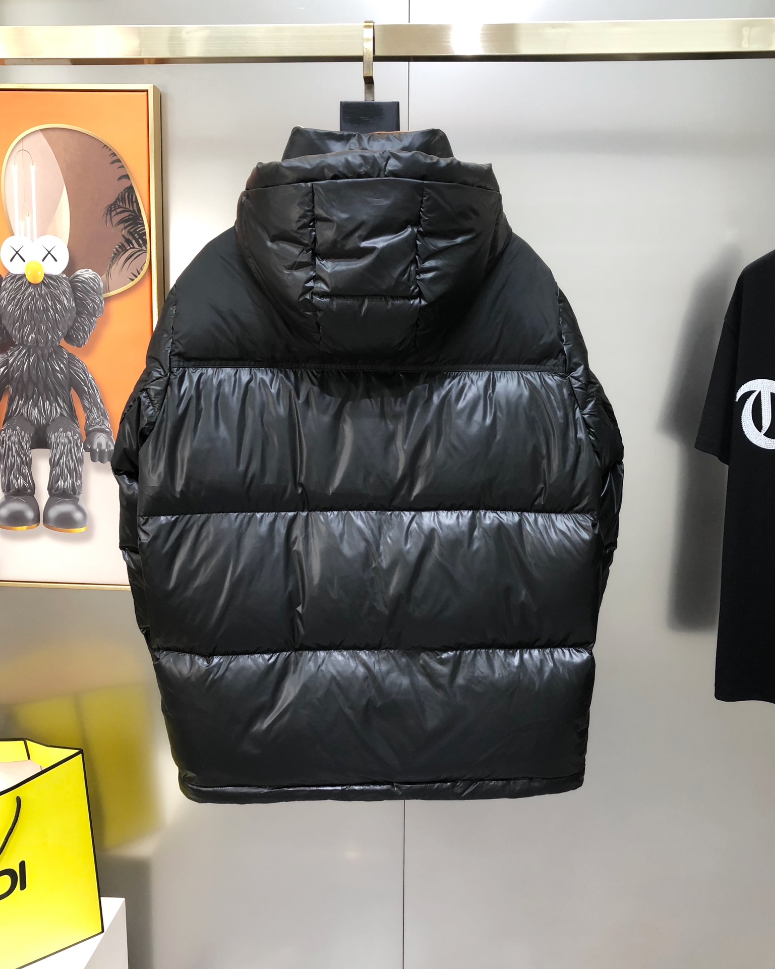 Burberry Male Down Jacket White Duck Down Black Hooded M-l-xl