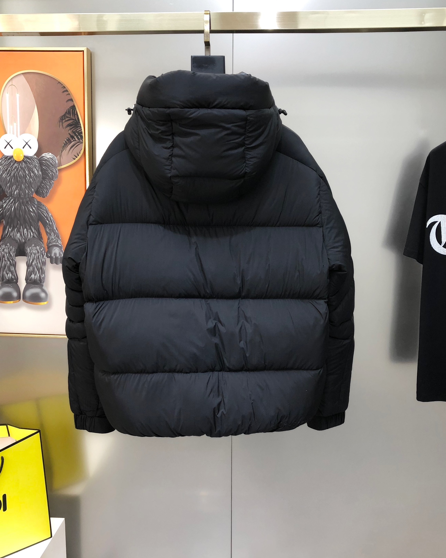 Moncler Male Down Jacket White Duck Down Black Hooded M-l-xl