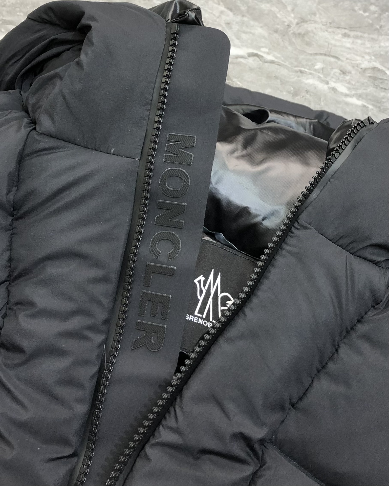 Moncler Male Down Jacket White Duck Down Black Hooded M-l-xl