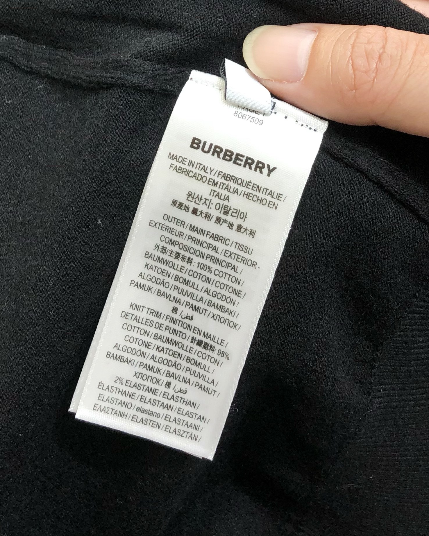 Burberry Male Basic Clothing Cotton Black M-l-xl