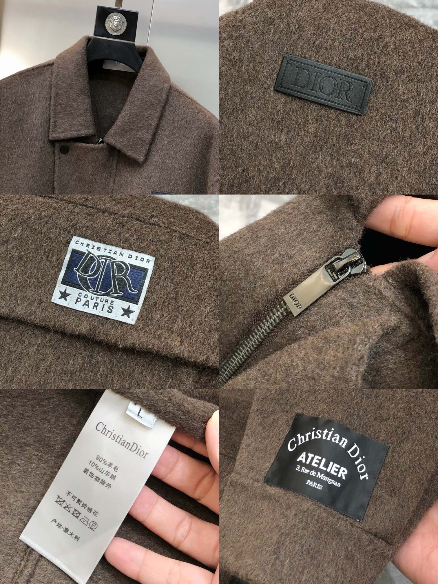 Dior Male Jacket Wool Gray M-l-xl