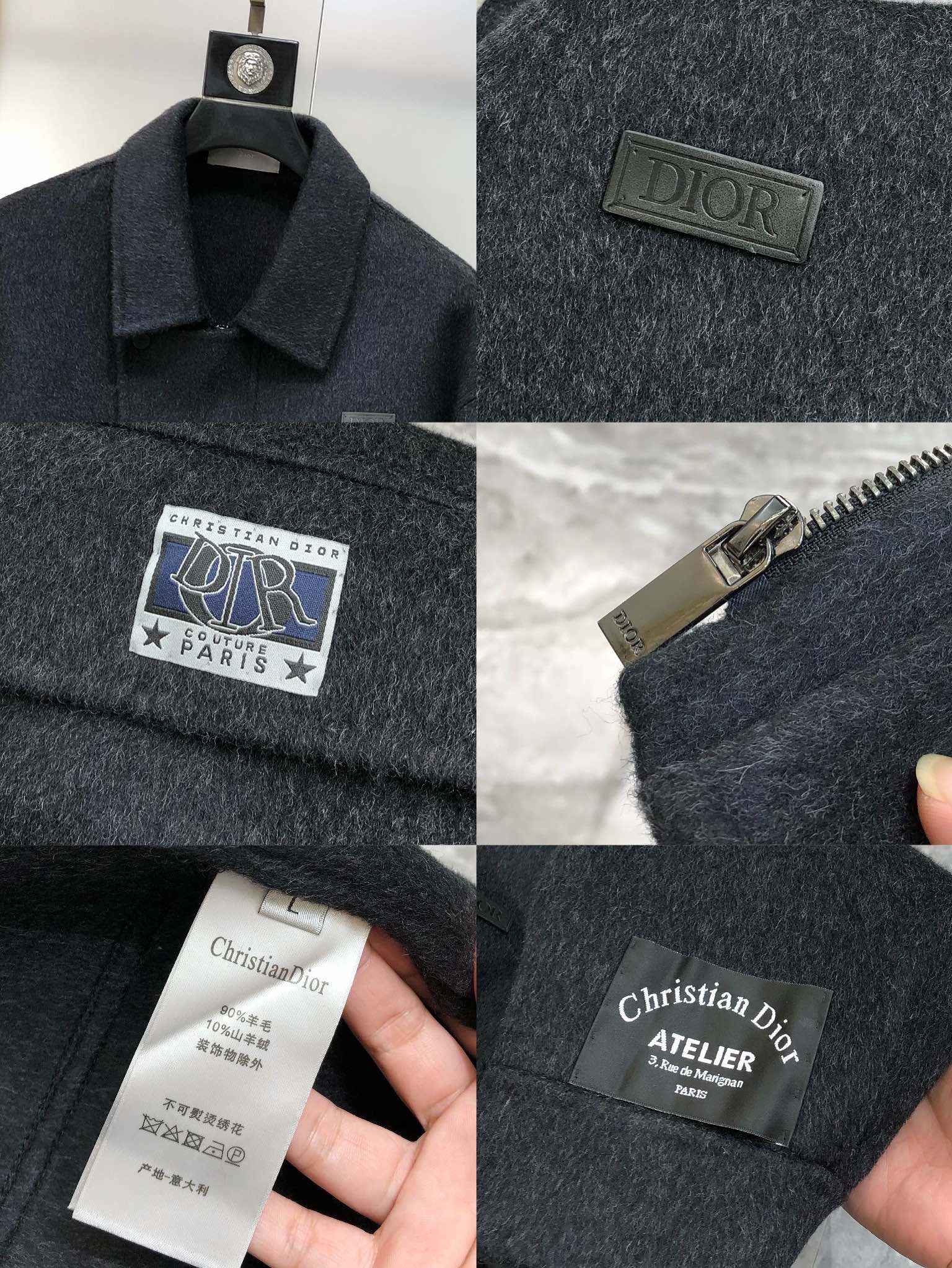 Dior Male Jacket Wool Gray M-l-xl