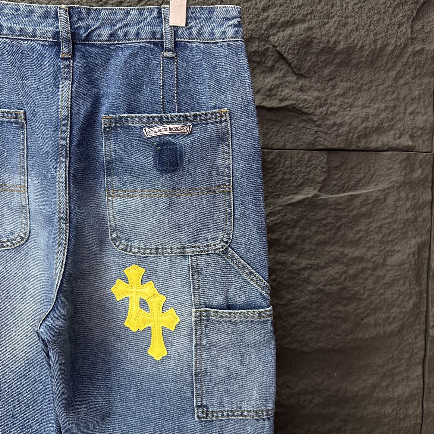 Chrome Hearts Couple Jeans Blue Loose Fit