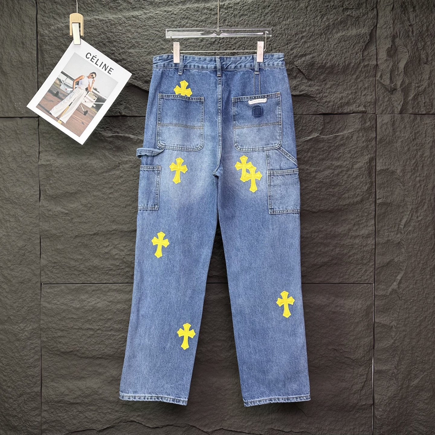 Chrome Hearts Couple Jeans Blue Loose Fit