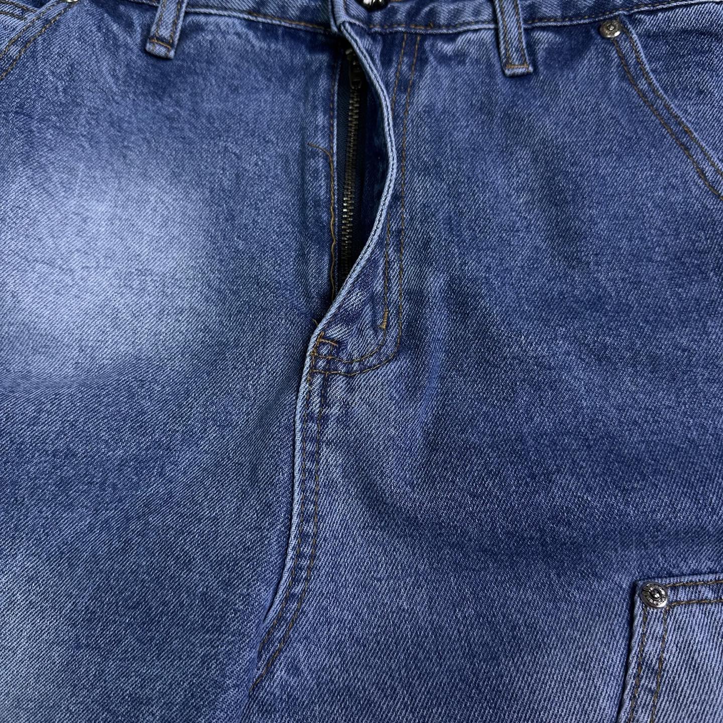 Chrome Hearts Couple Jeans Blue Loose Fit