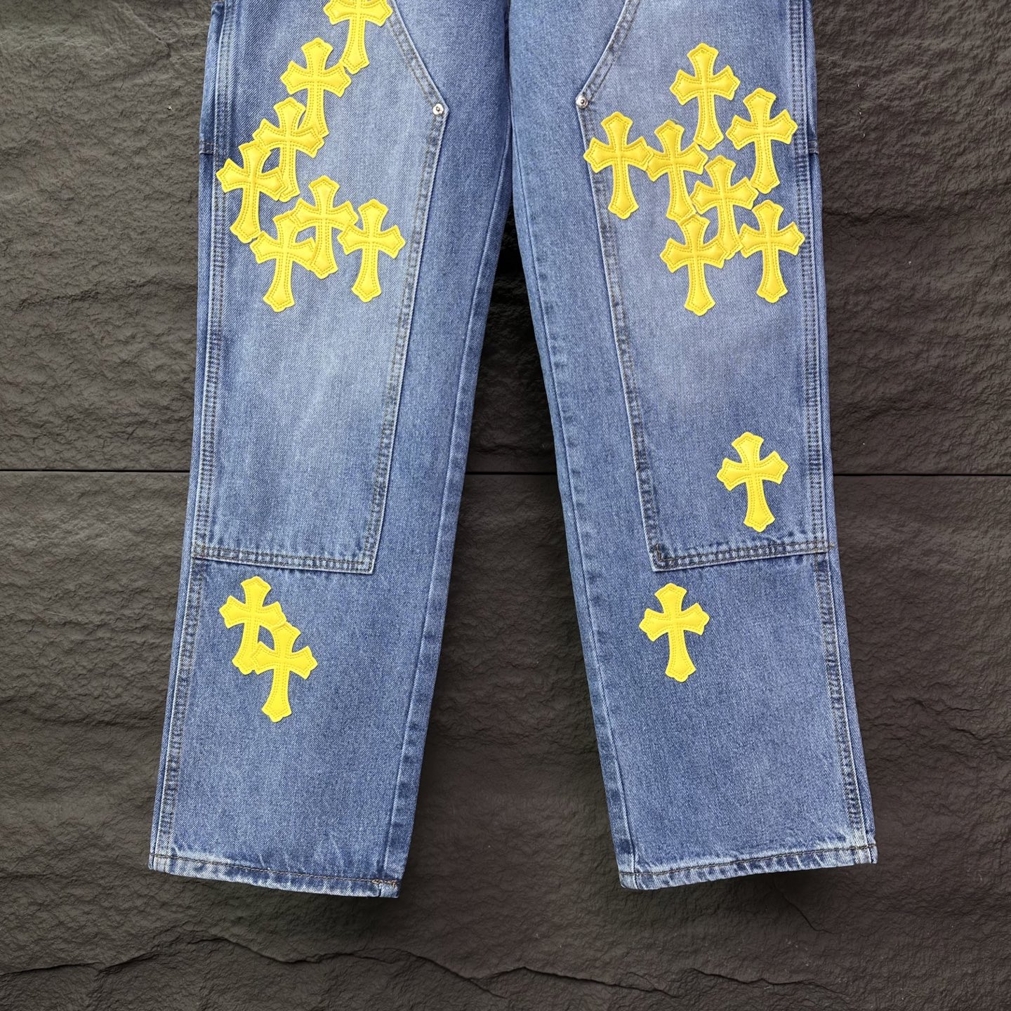 Chrome Hearts Couple Jeans Blue Loose Fit