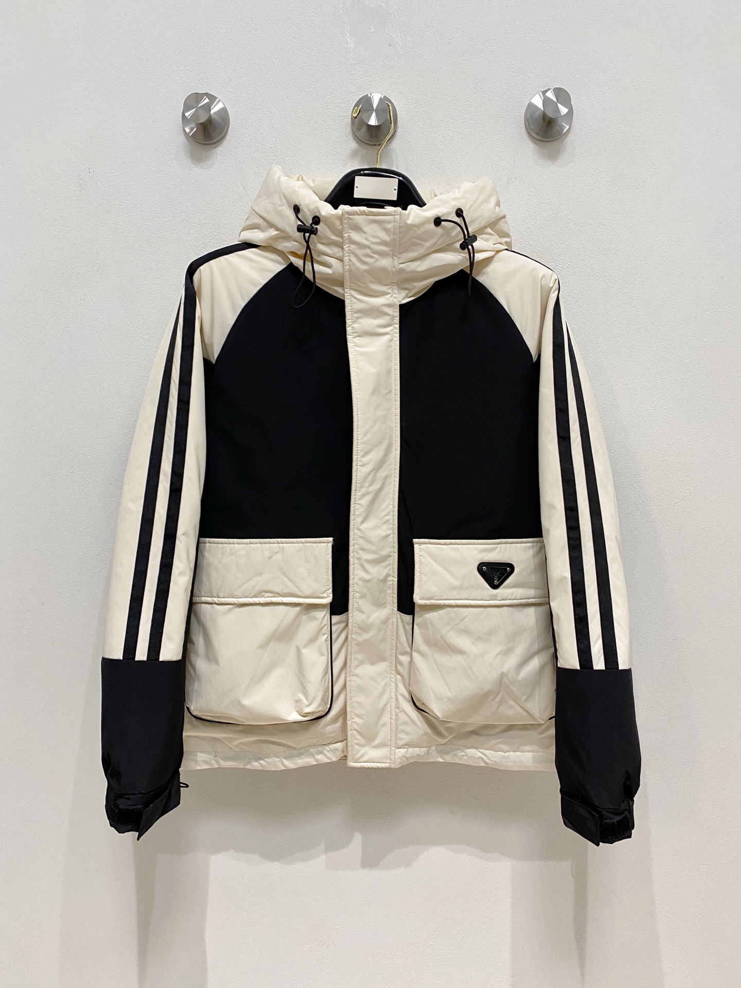 Prada Male Down Jacket White Duck Down Hooded M-l-xl