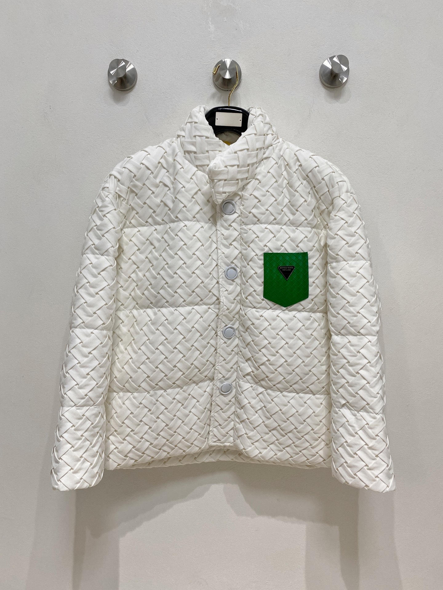 Bottega Veneta Male Down Jacket White Duck Down Hooded M-l-xl