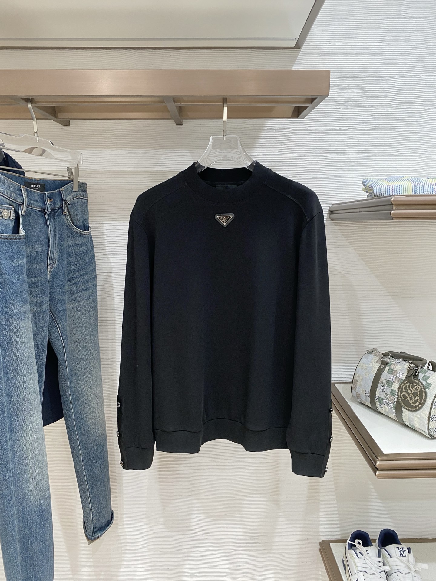 Prada Male Hoodie Black S