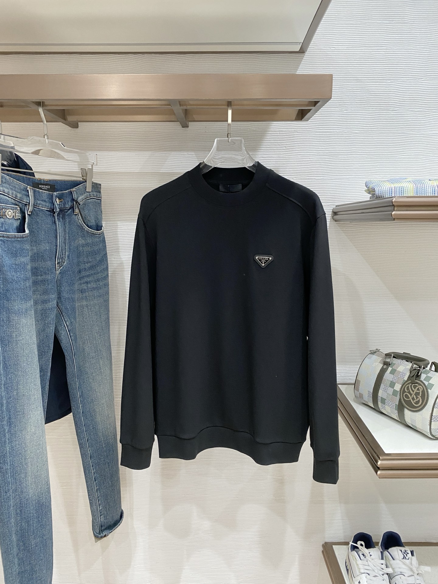 Prada Male Hoodie Black S