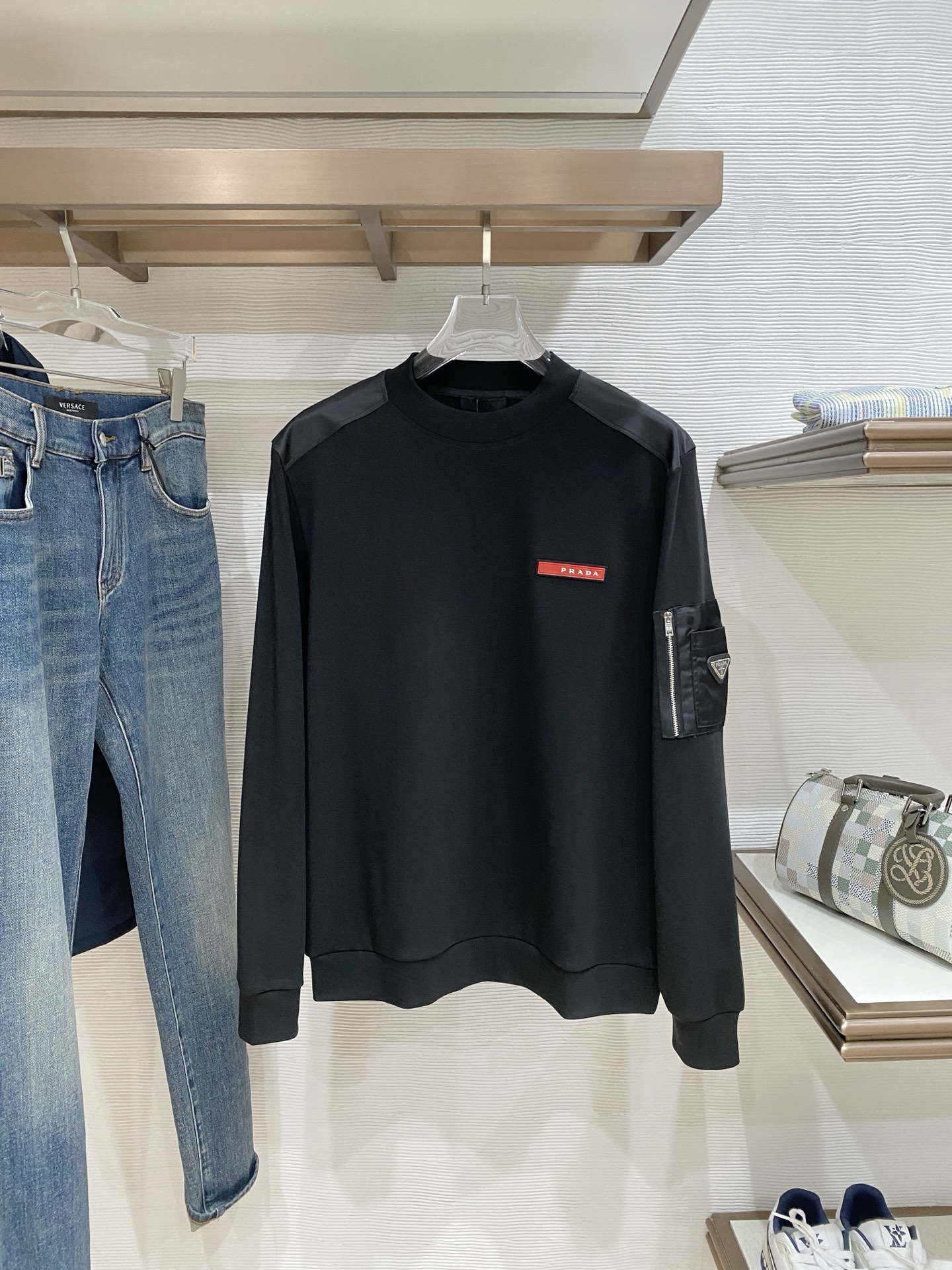 Prada Male Hoodie Black S