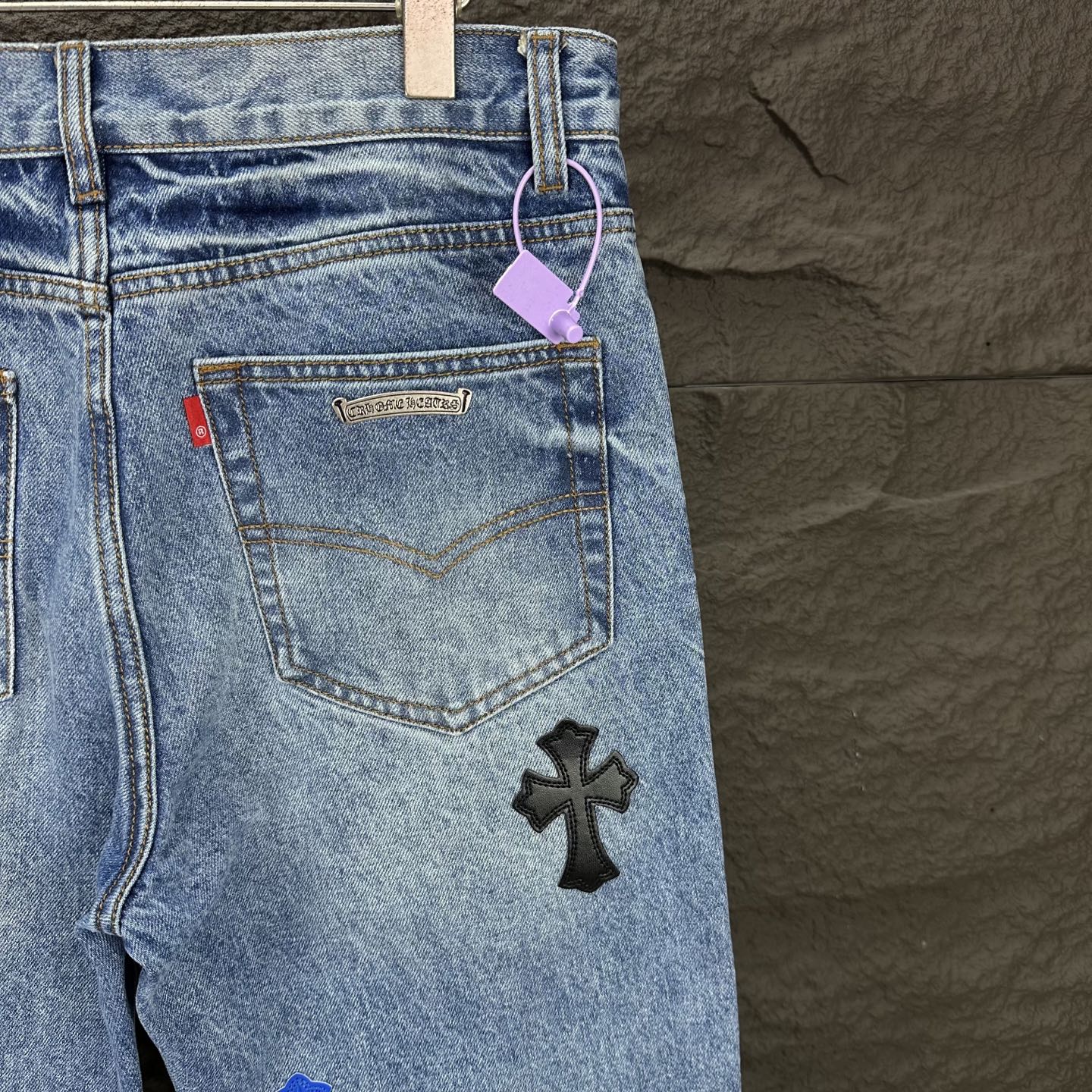 Chrome Hearts Couple Jeans Blue Loose Fit