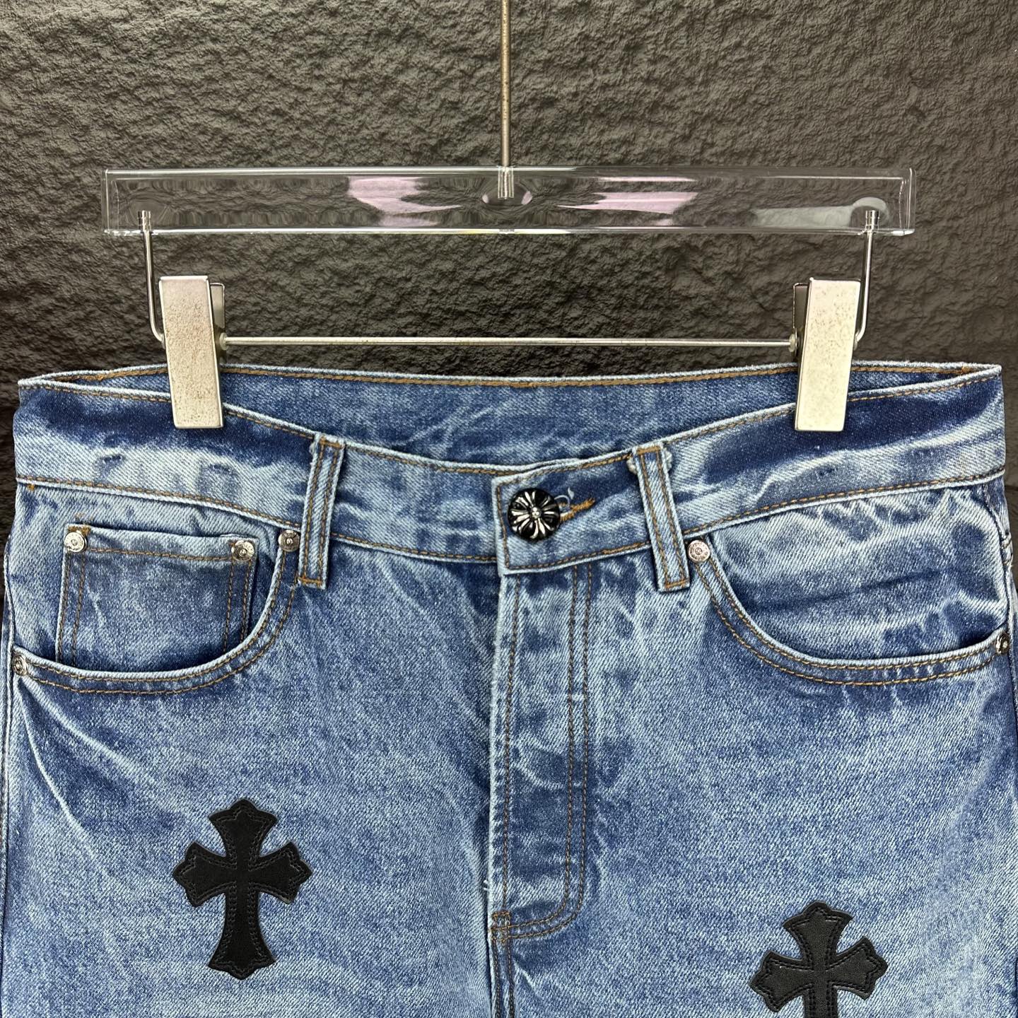 Chrome Hearts Couple Jeans Blue Loose Fit