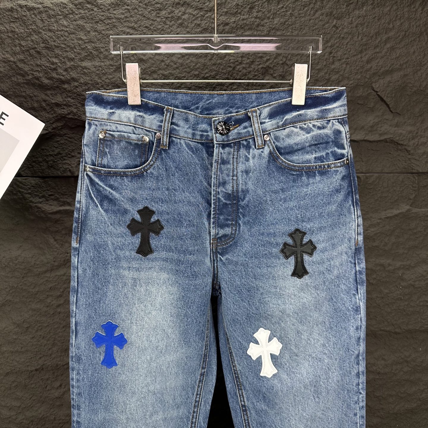 Chrome Hearts Couple Jeans Blue Loose Fit