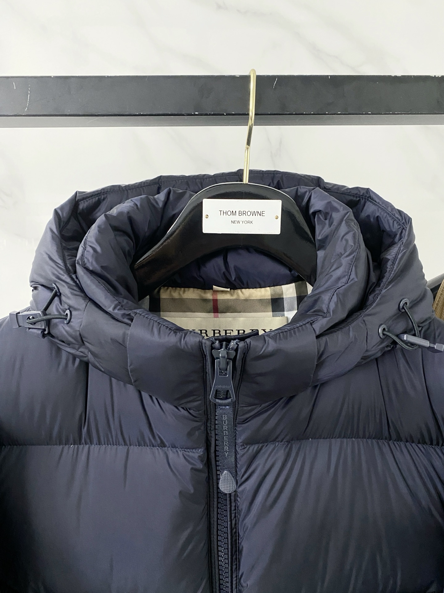 Burberry Down Jacket Cotton Black Hooded S-l