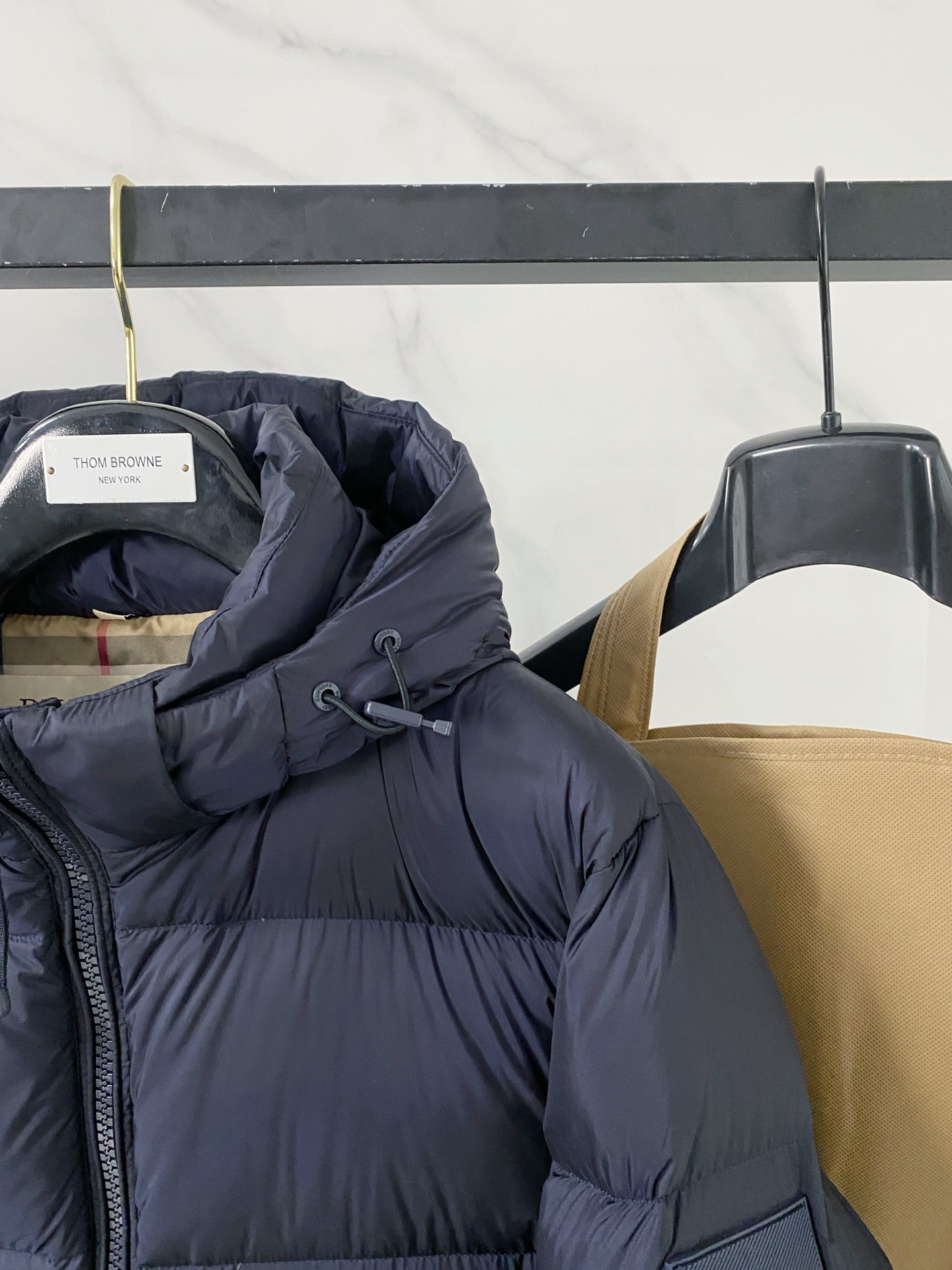 Burberry Down Jacket Cotton Black Hooded S-l