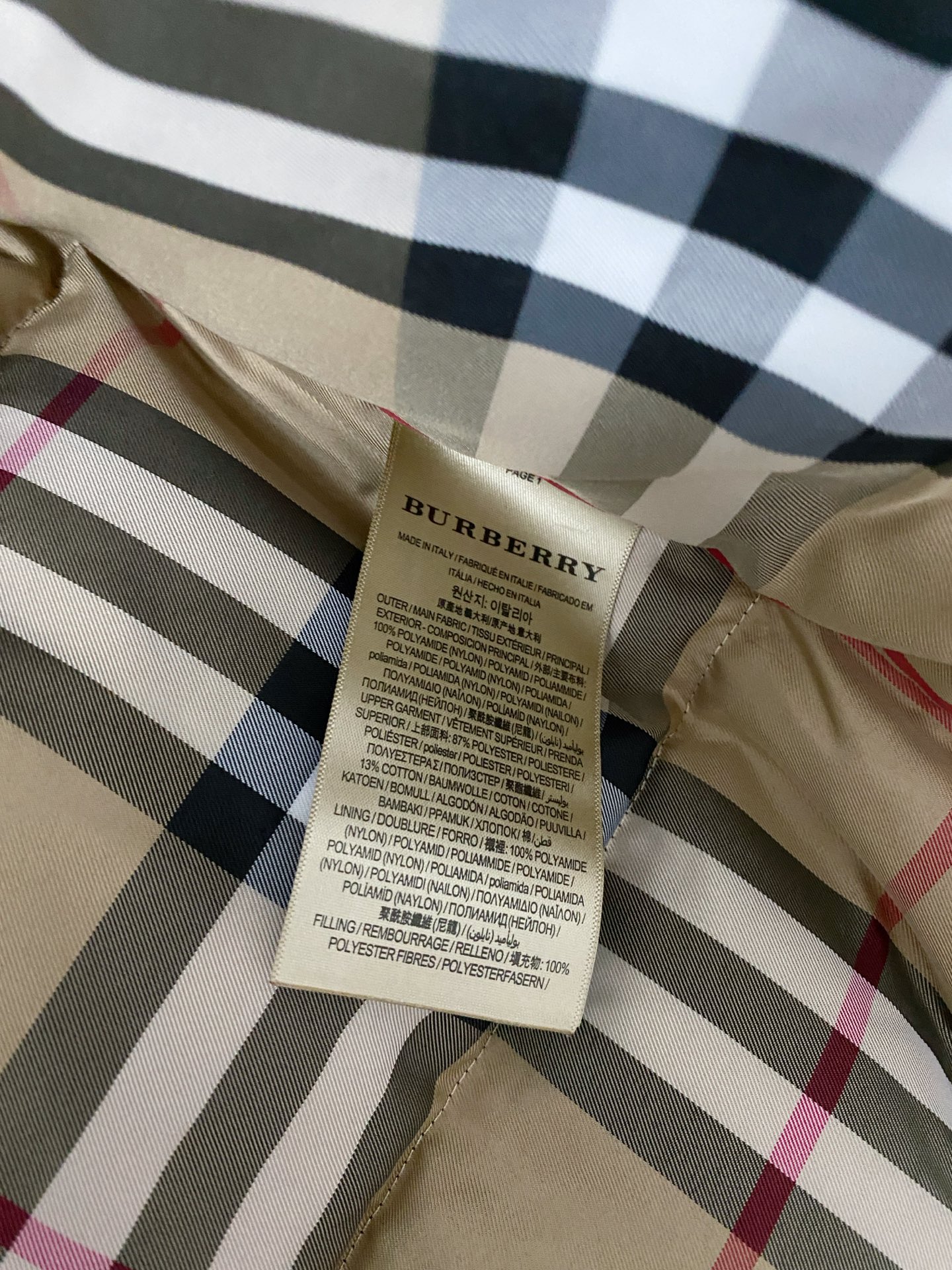 Burberry Down Jacket Cotton Black Hooded S-l