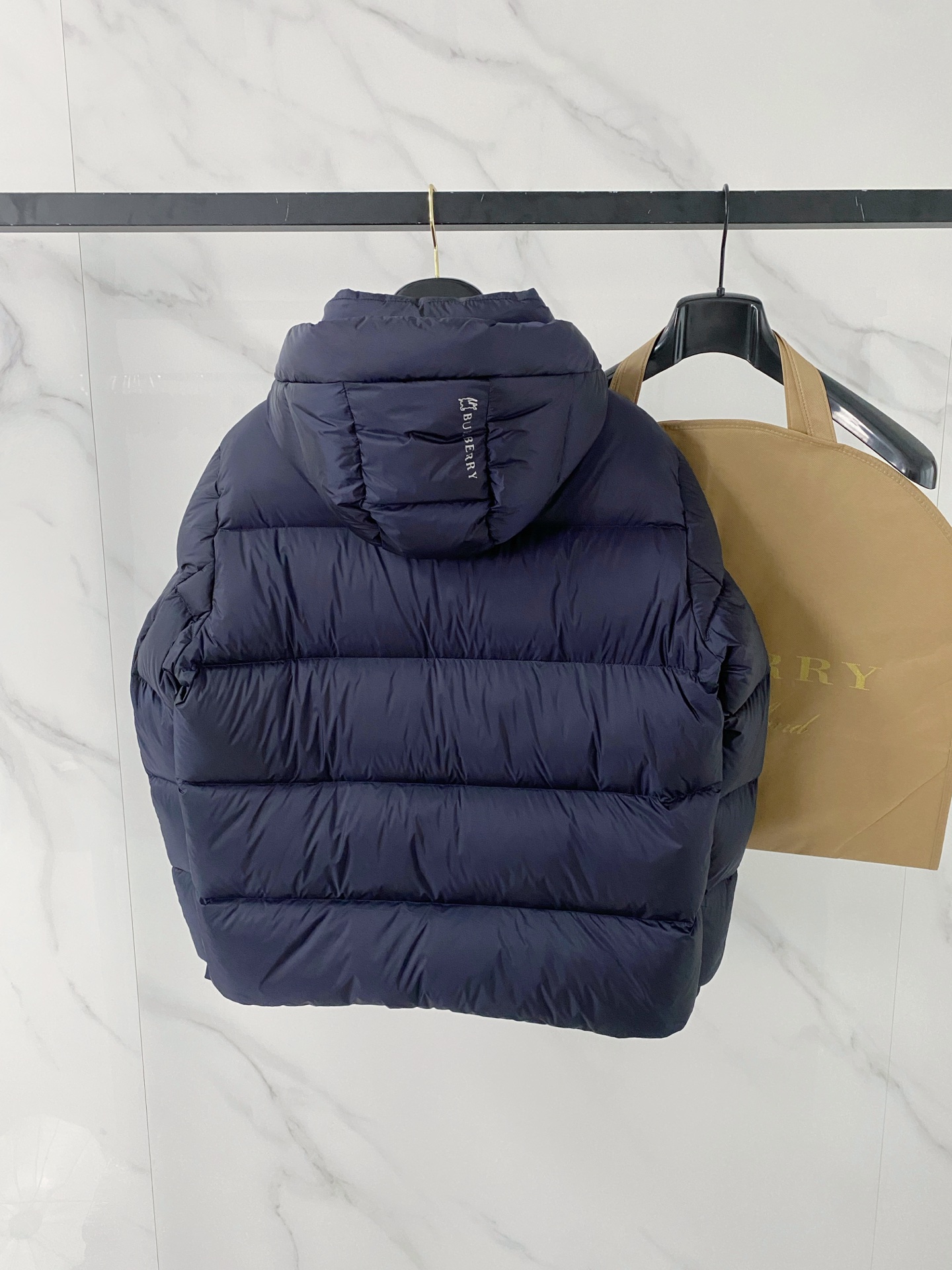 Burberry Down Jacket Cotton Black Hooded S-l