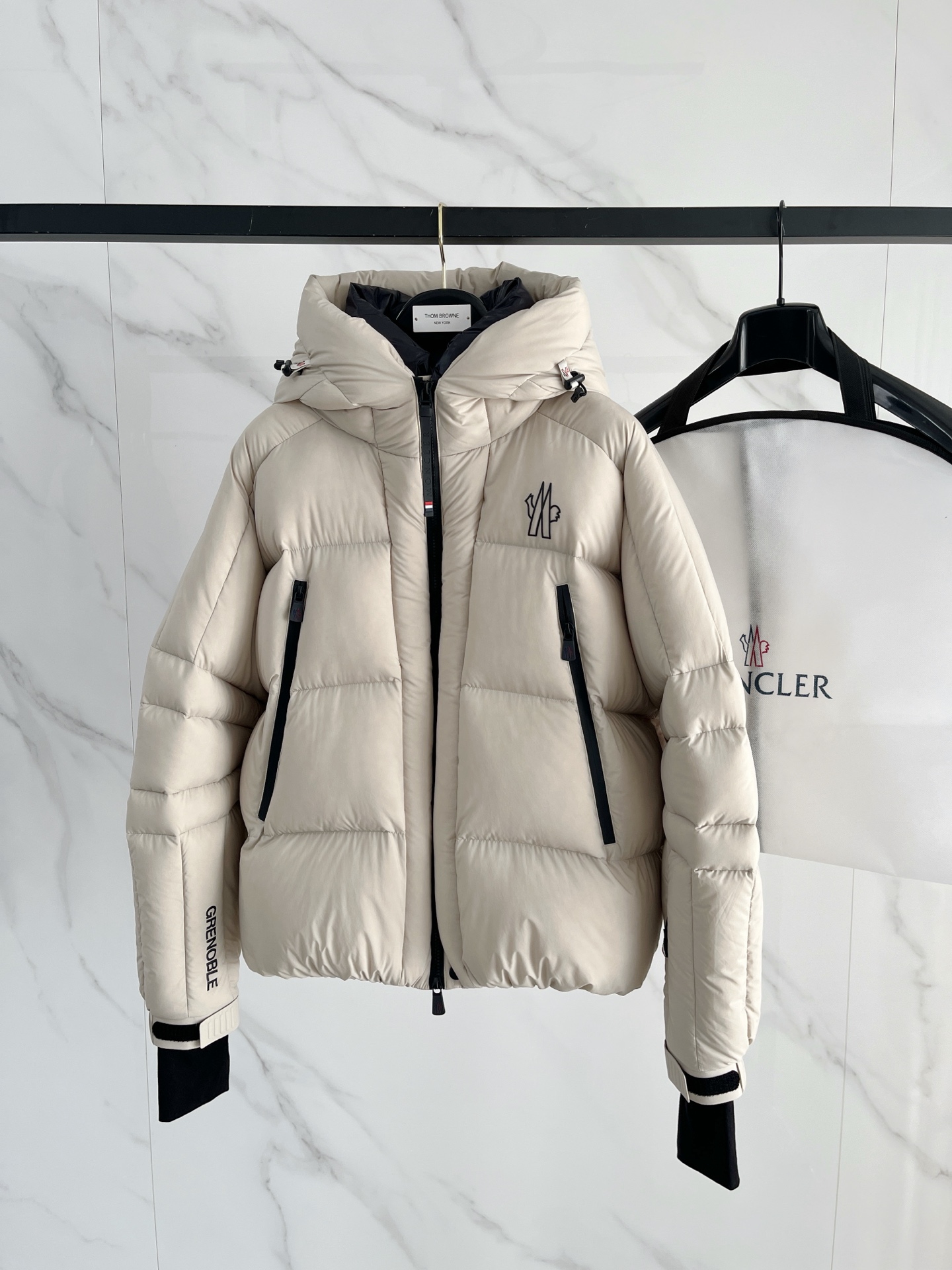 Moncler Male Down Jacket Knitted Black Hooded S-m-l