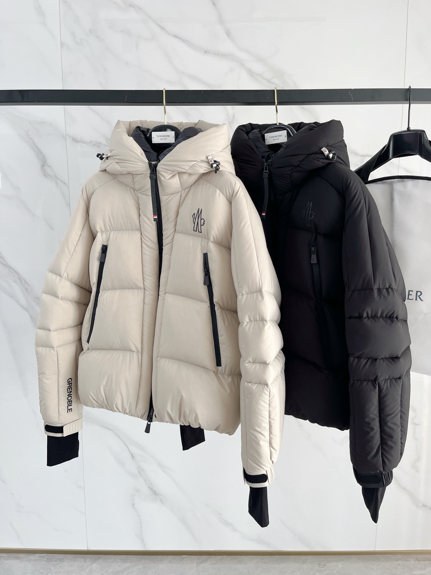 Moncler Male Down Jacket Knitted Black Hooded S-m-l