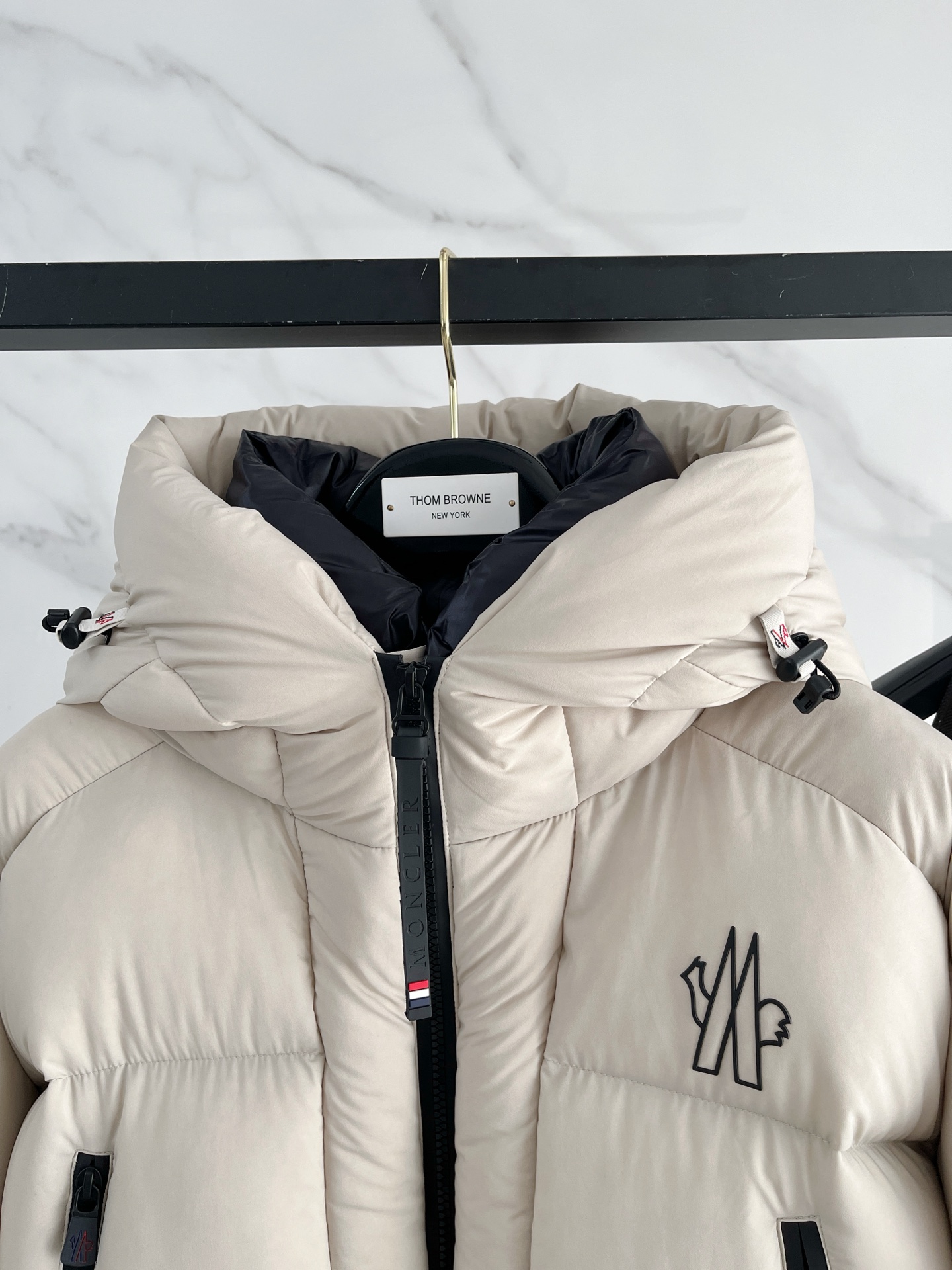 Moncler Male Down Jacket Knitted Black Hooded S-m-l