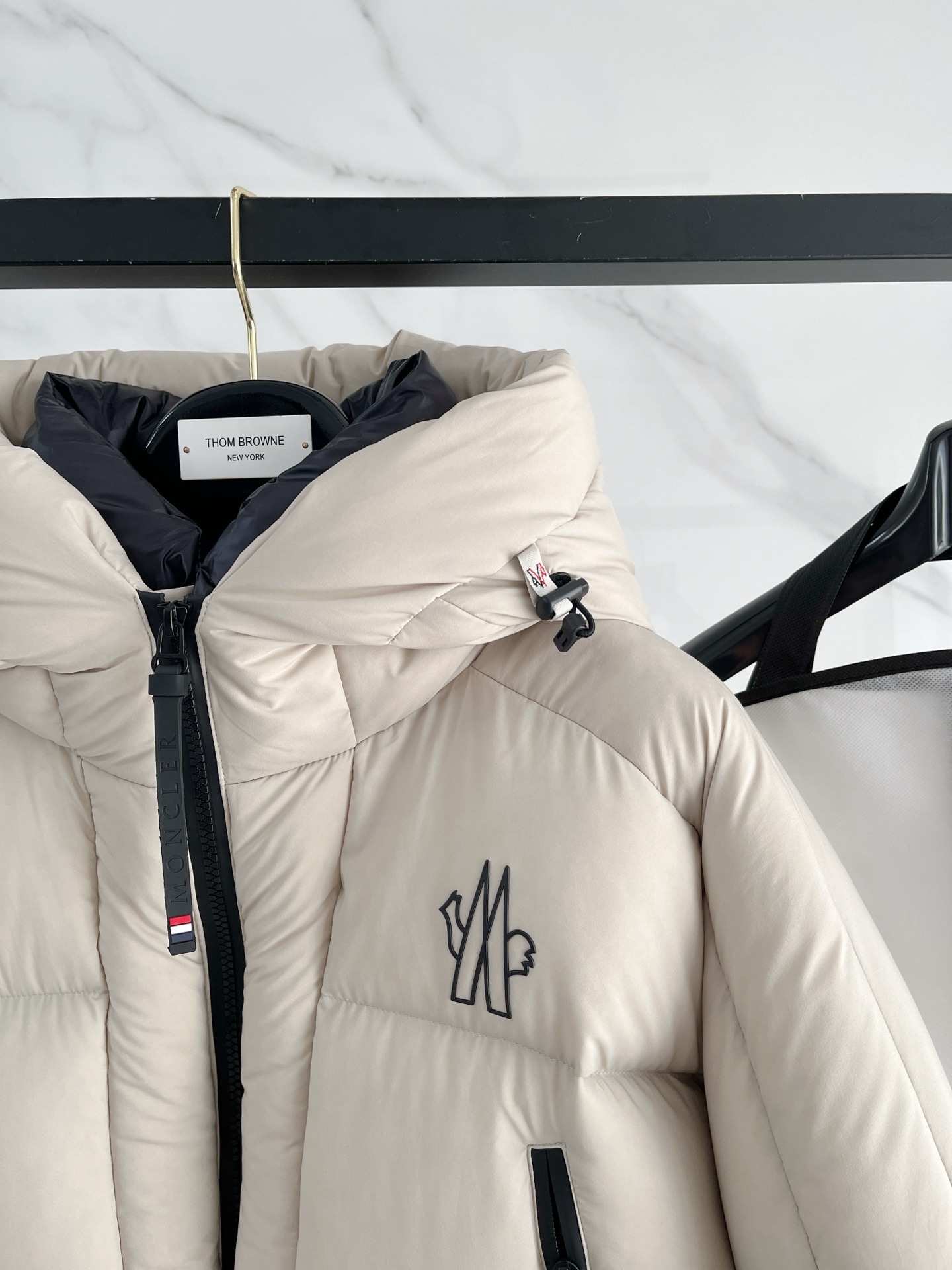 Moncler Male Down Jacket Knitted Black Hooded S-m-l