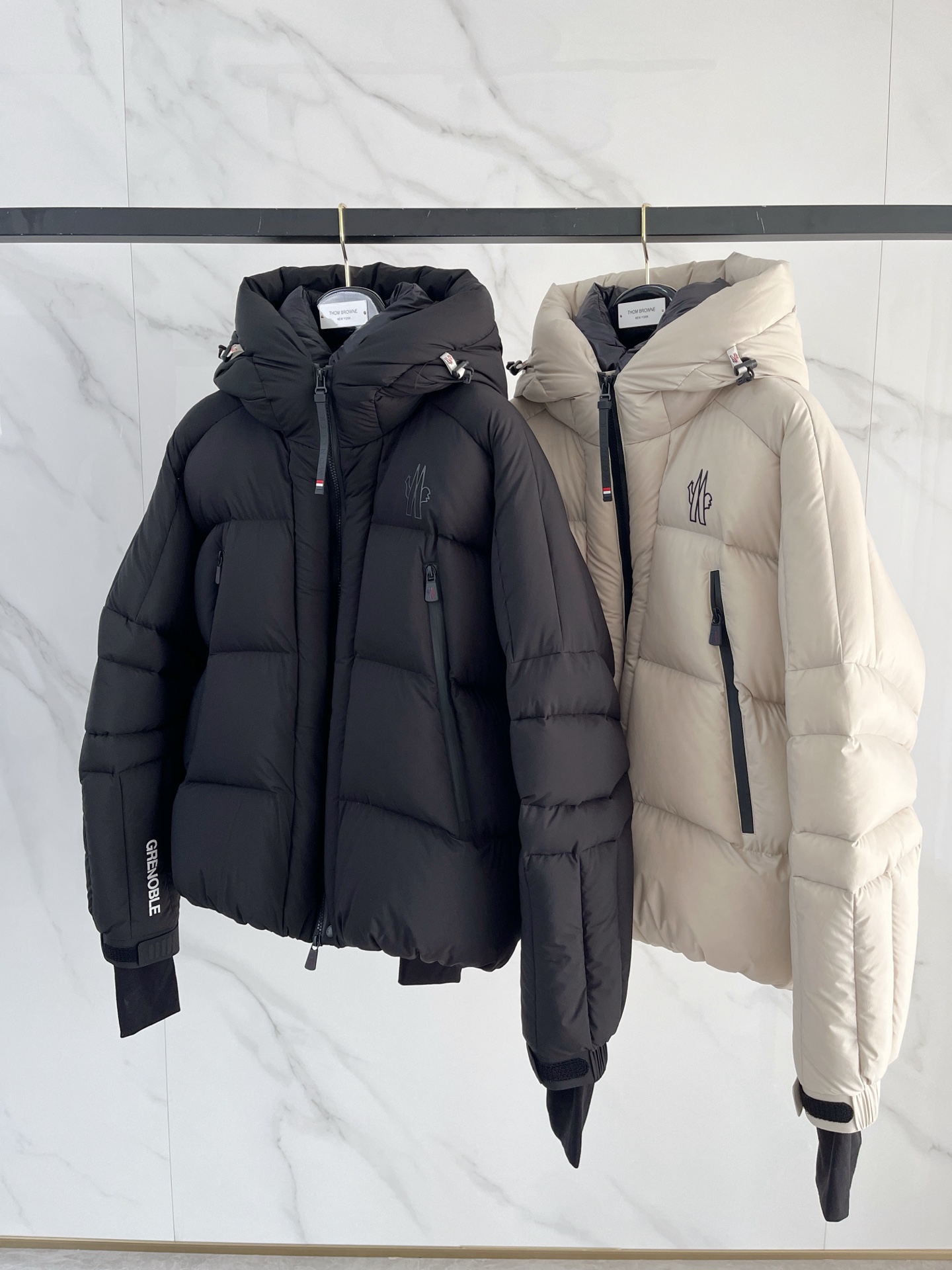 Moncler Male Down Jacket Knitted Black Hooded S-m-l