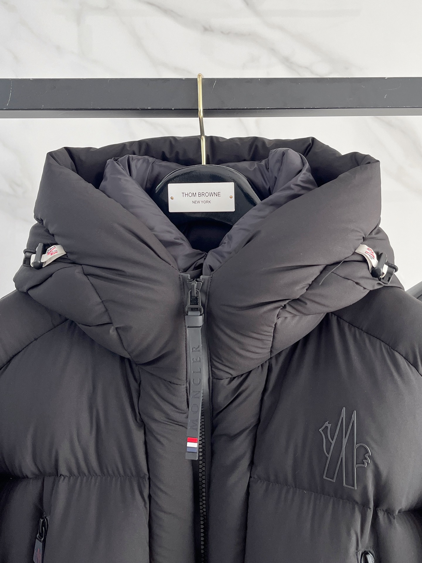 Moncler Male Down Jacket Knitted Black Hooded S-m-l