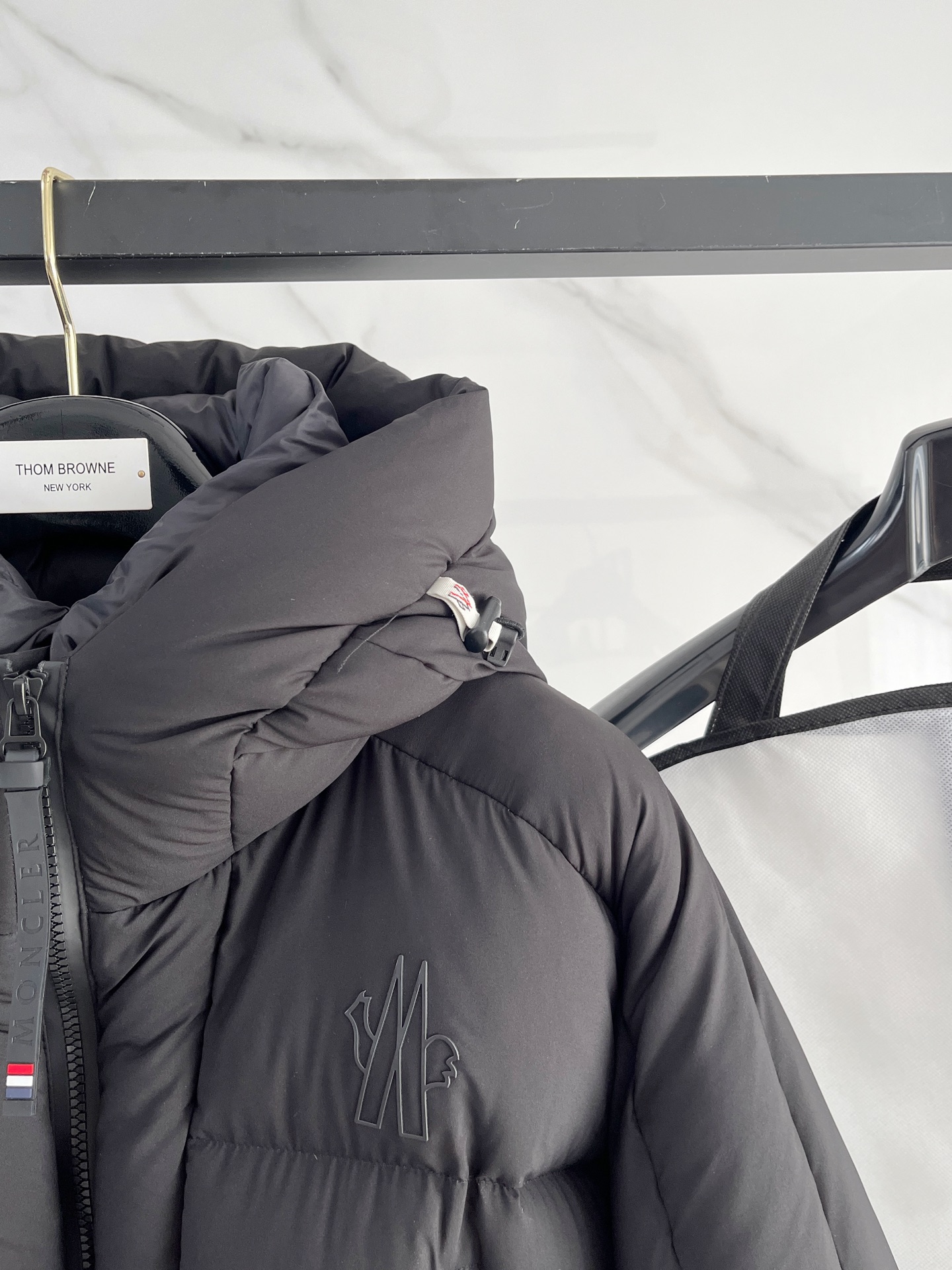 Moncler Male Down Jacket Knitted Black Hooded S-m-l