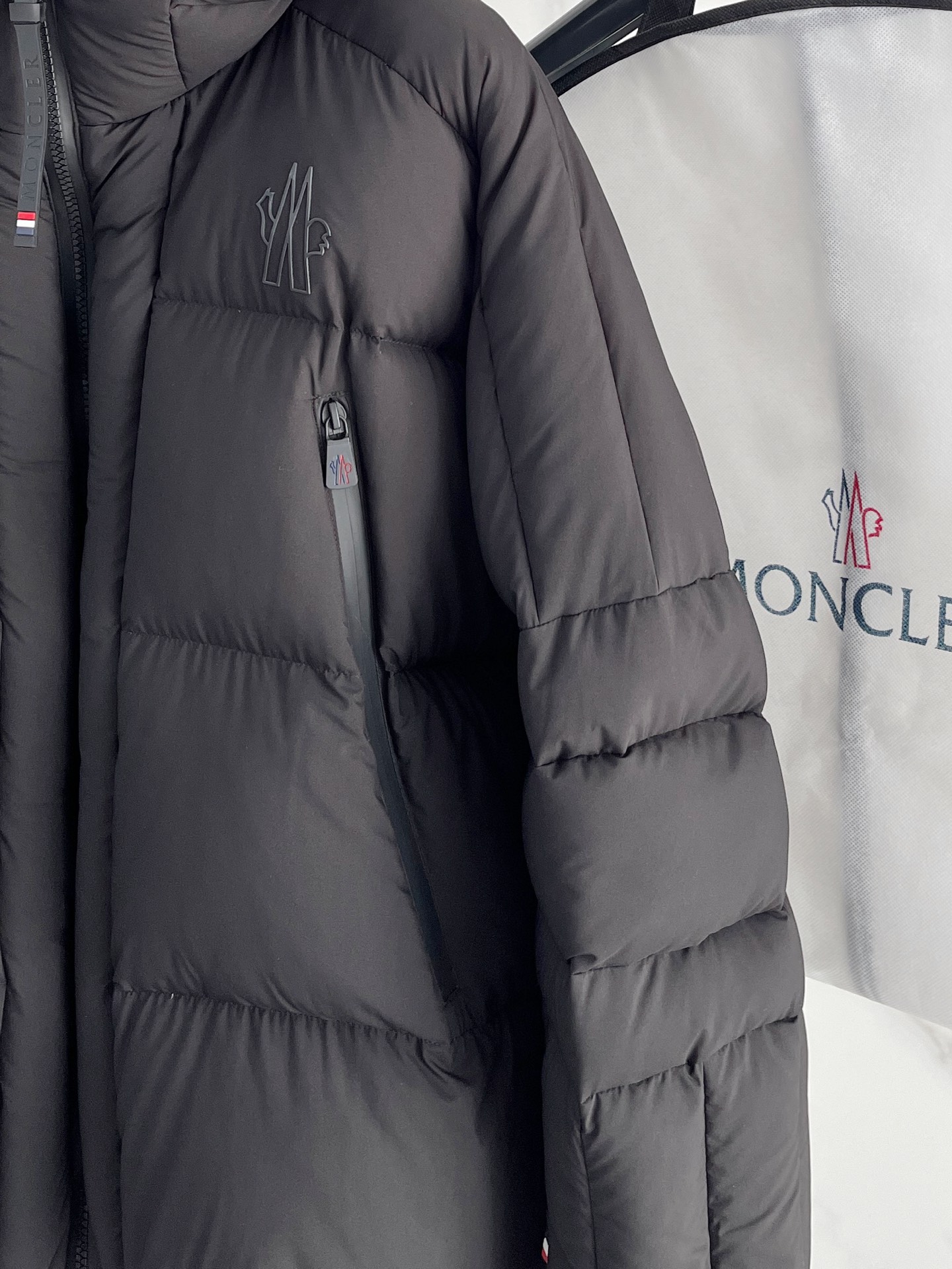 Moncler Male Down Jacket Knitted Black Hooded S-m-l