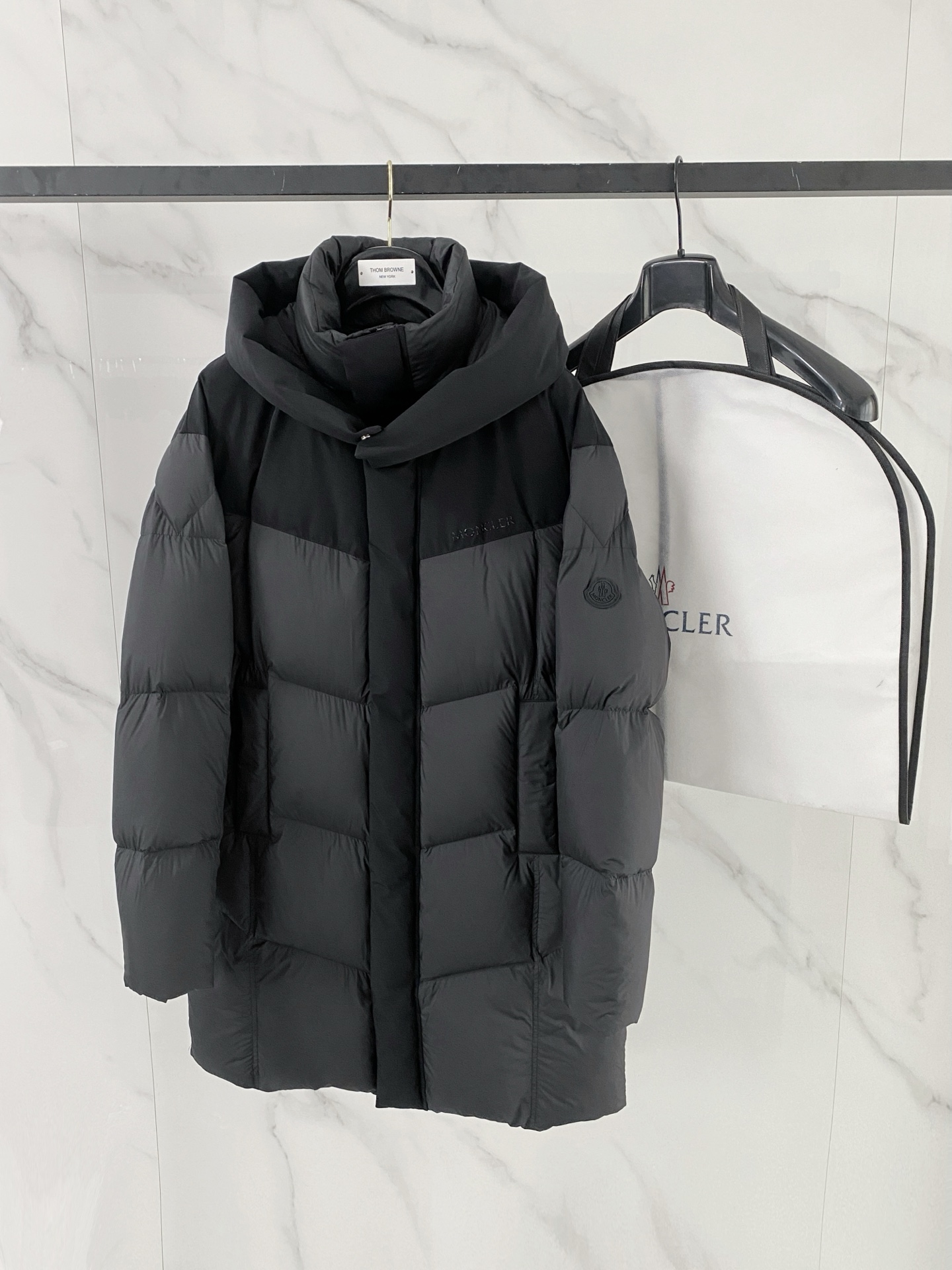 Moncler Couple Down Jacket Black Hooded S-m-l