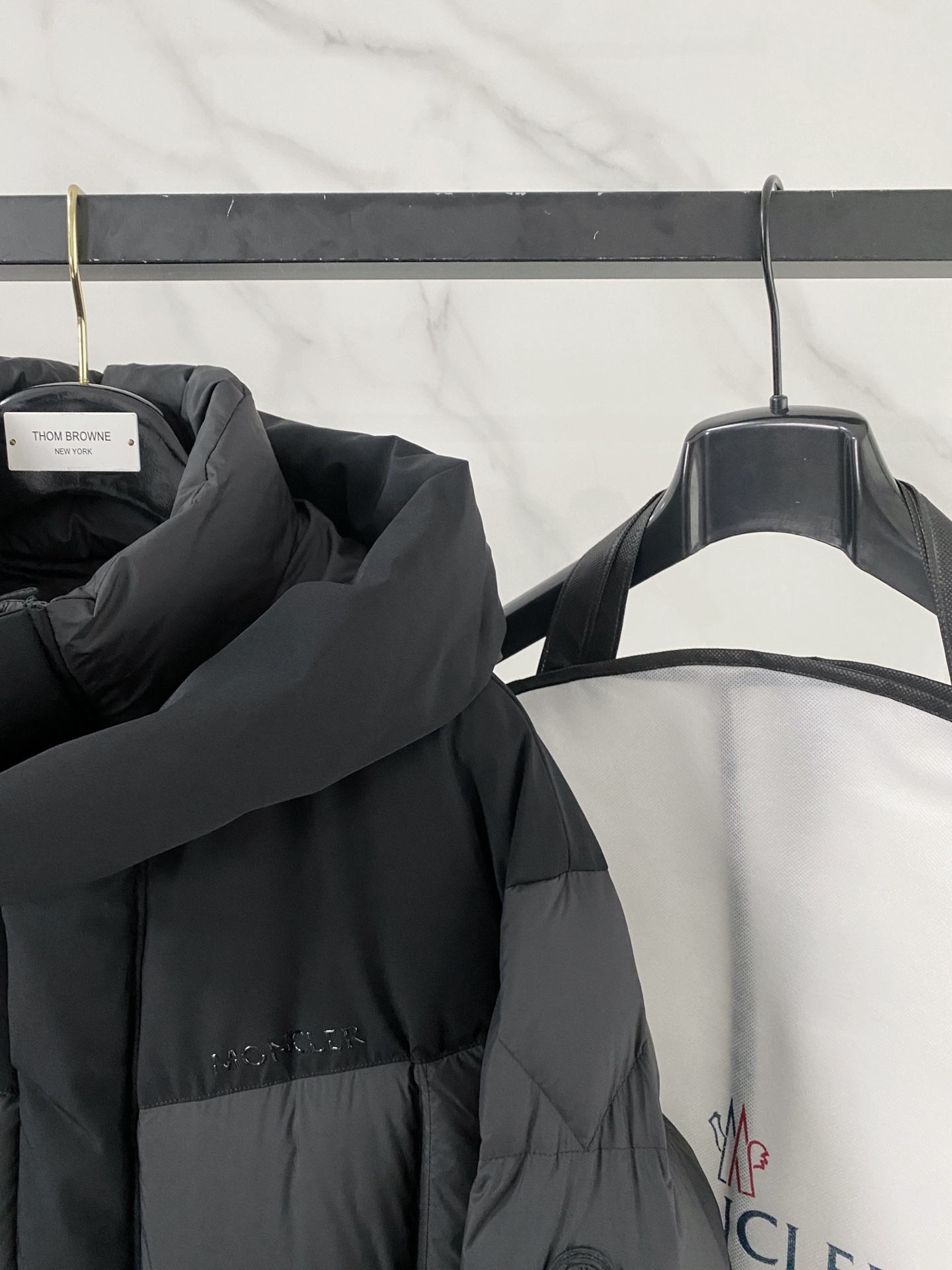 Moncler Couple Down Jacket Black Hooded S-m-l