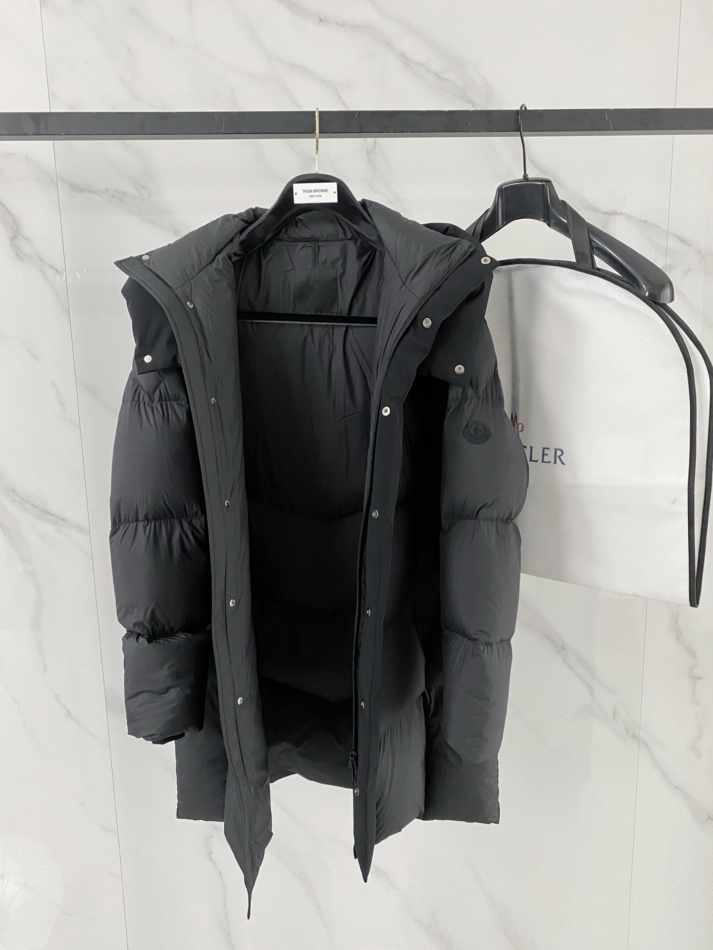 Moncler Couple Down Jacket Black Hooded S-m-l