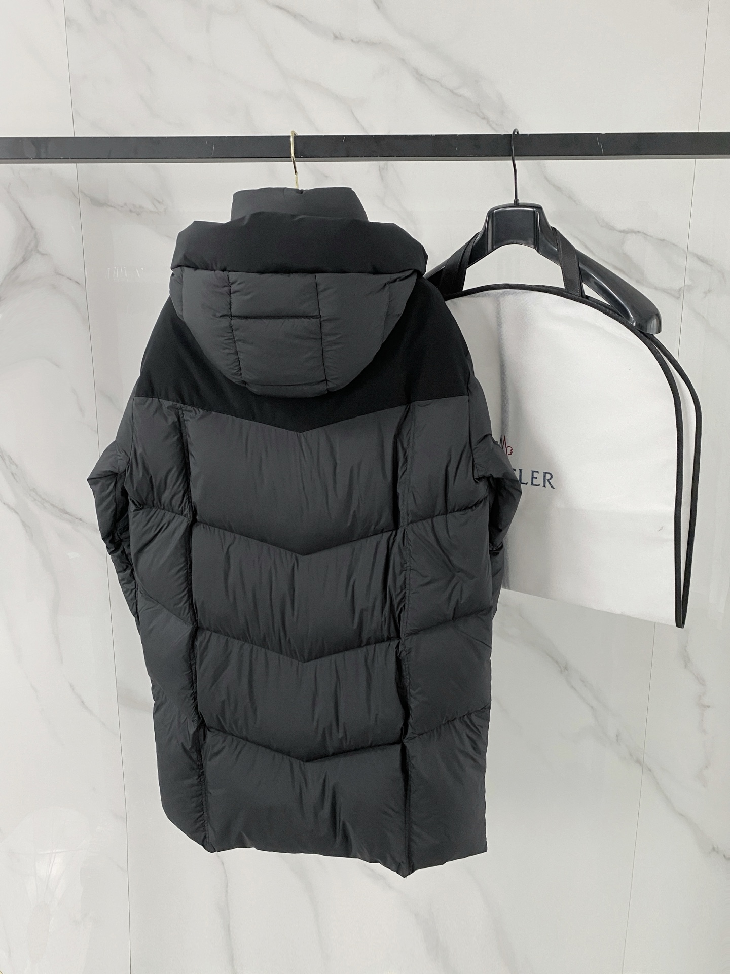 Moncler Couple Down Jacket Black Hooded S-m-l