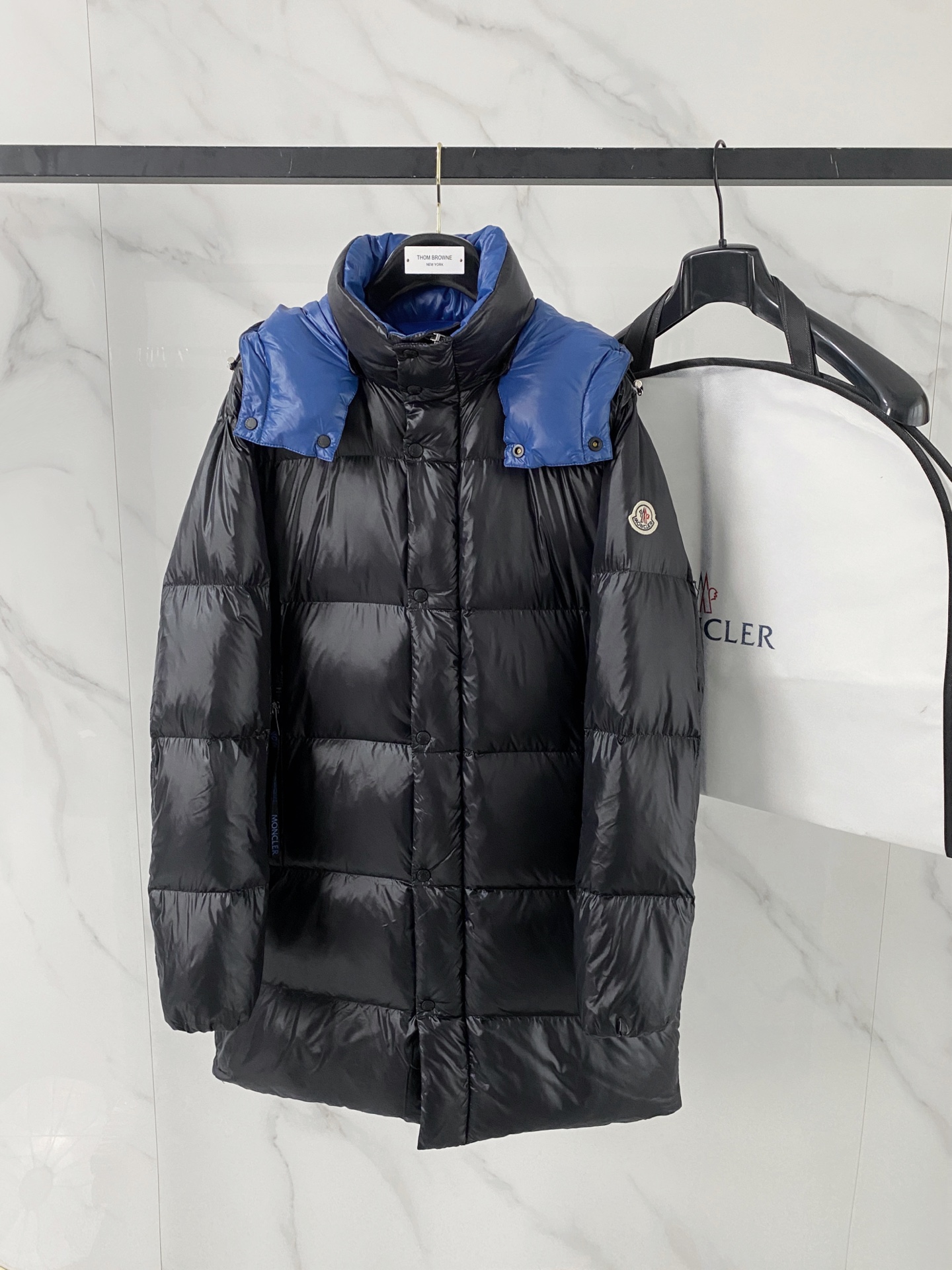 Moncler Couple Down Jacket Black Hooded S-m-l