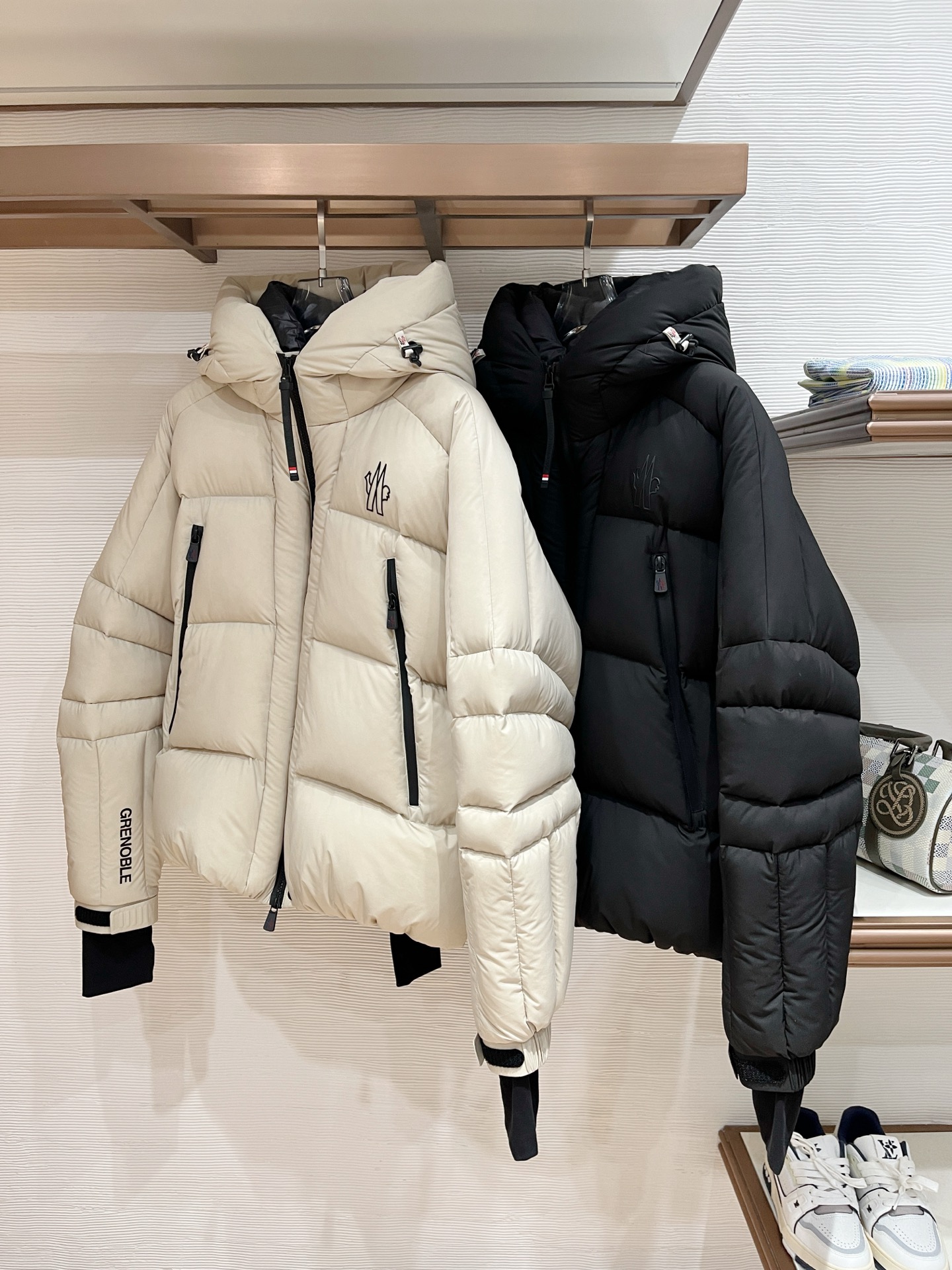 Moncler Male Down Jacket Knitted Black Hooded S-m-l