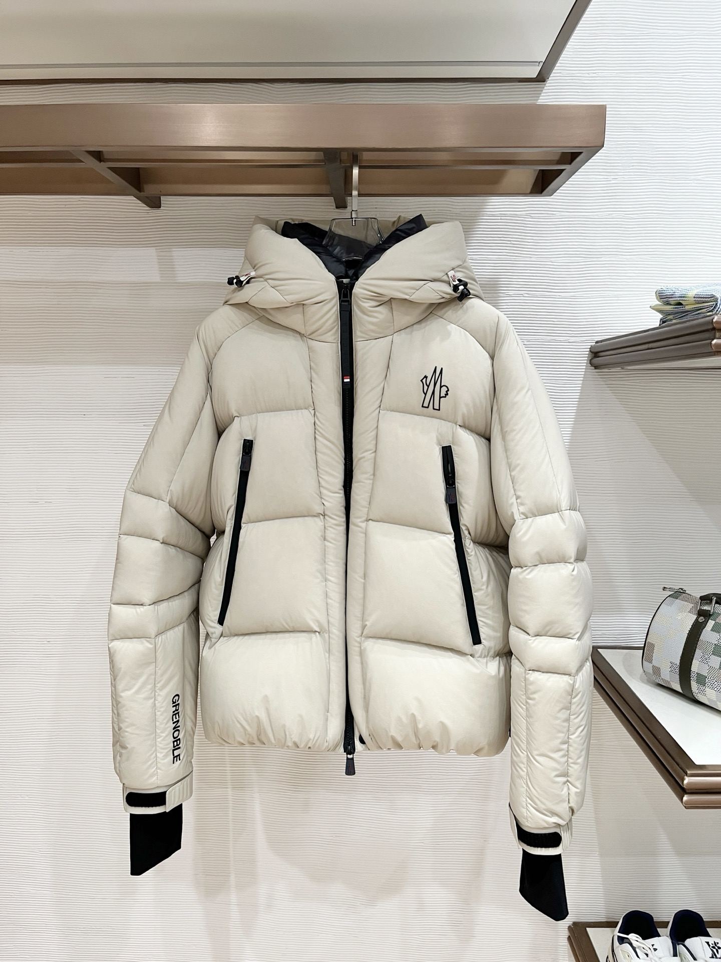 Moncler Male Down Jacket Knitted Black Hooded S-m-l